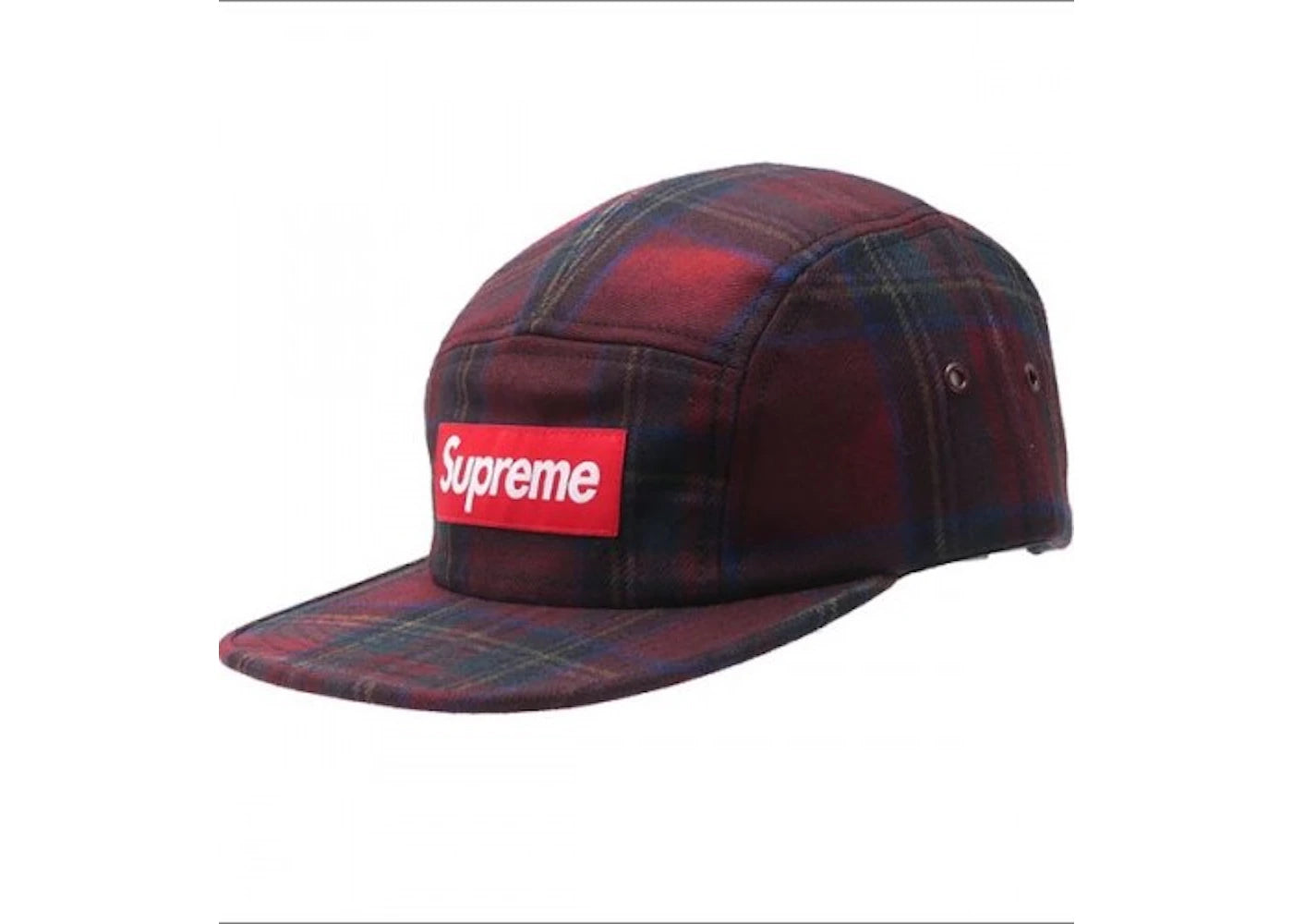 Supreme Plaid Camp Cap Red