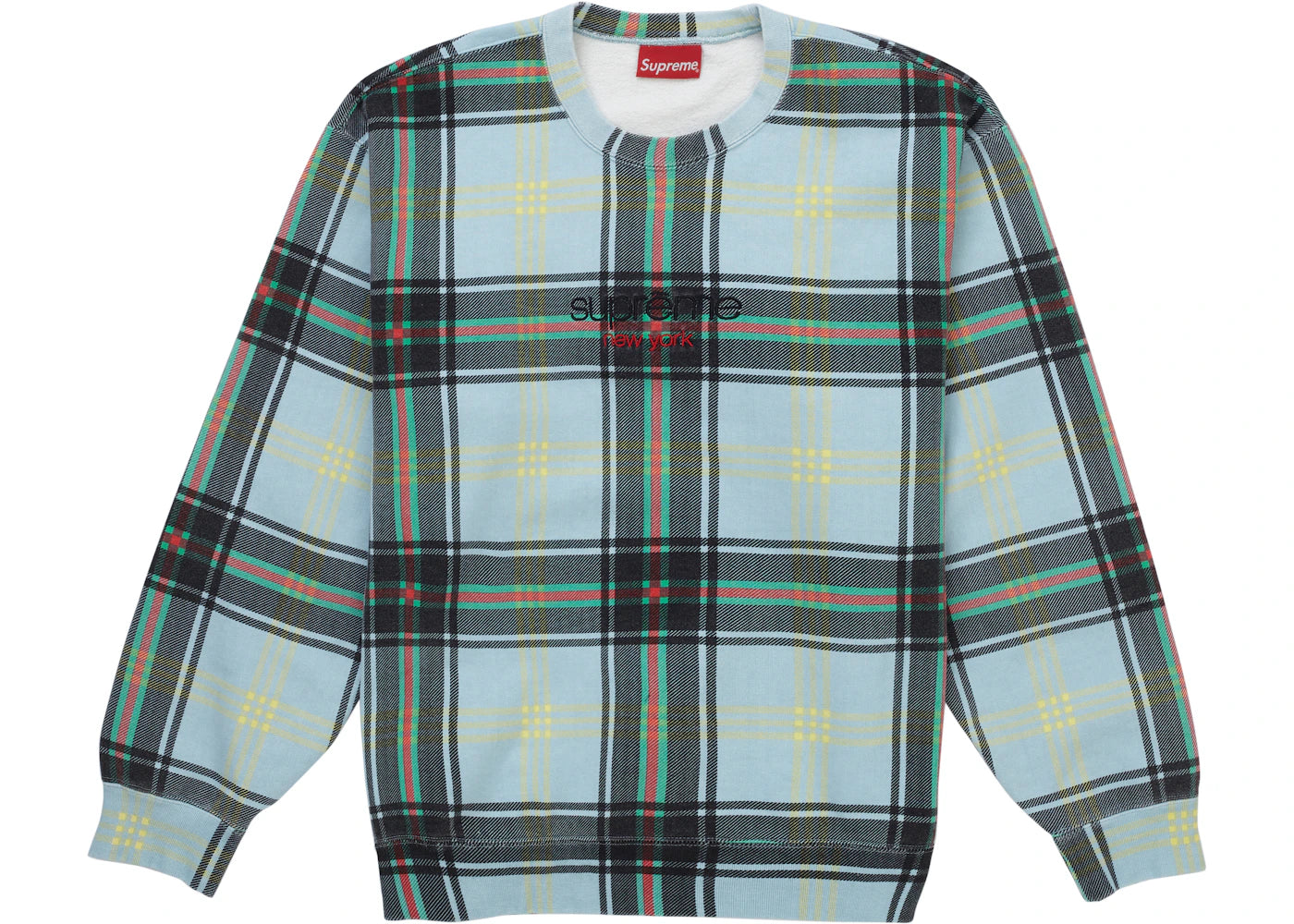 Supreme Plaid Crewneck Light Blue