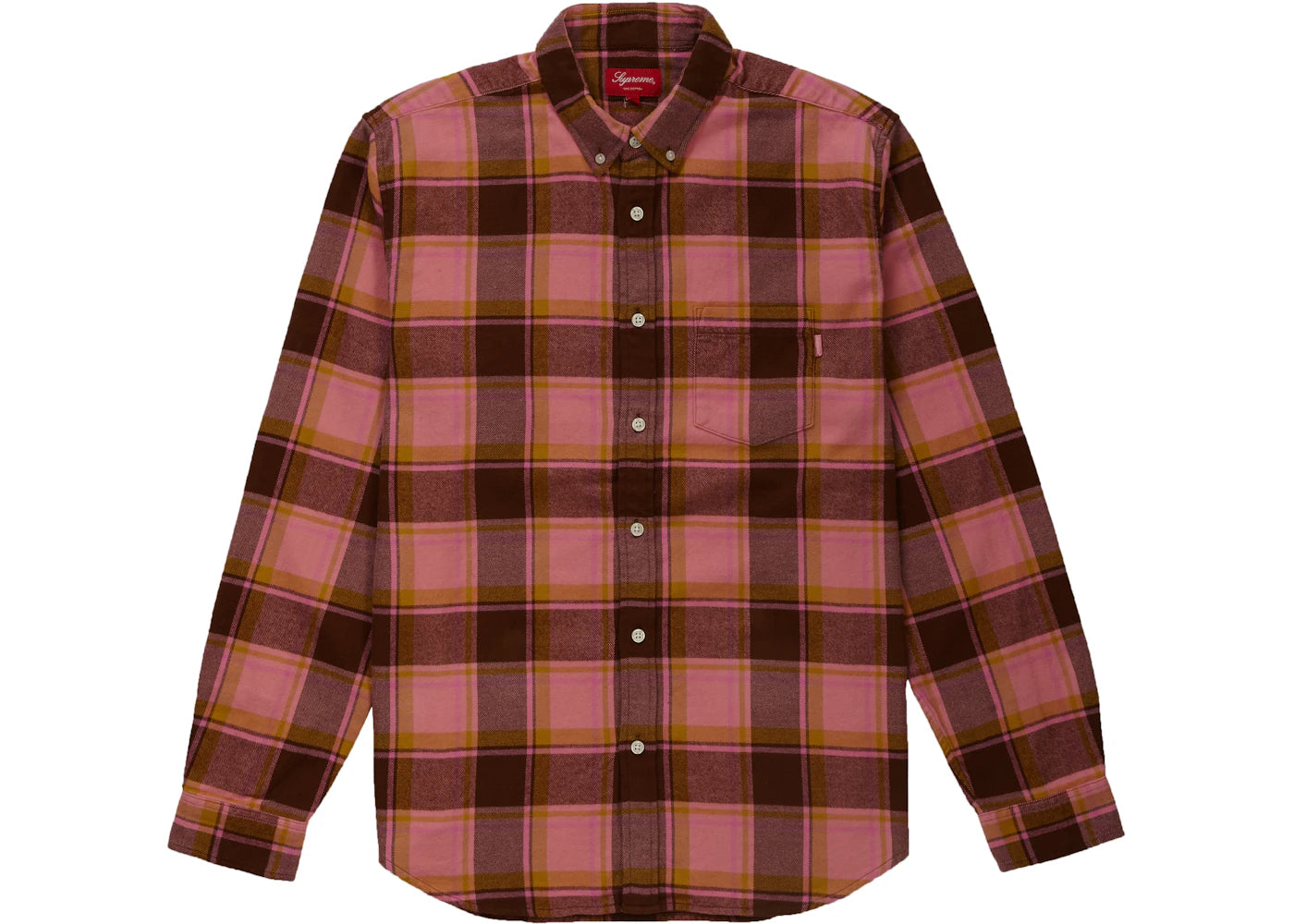 Supreme Plaid Flannel Shirt Dusty Pink