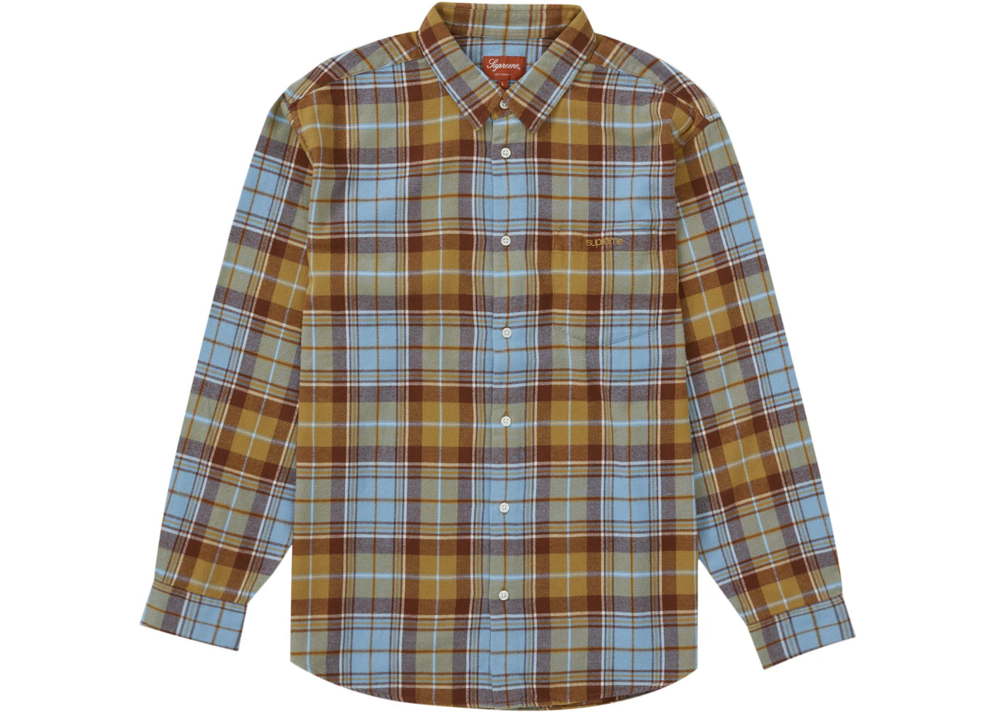 Supreme Plaid Flannel Shirt (FW22) Rust