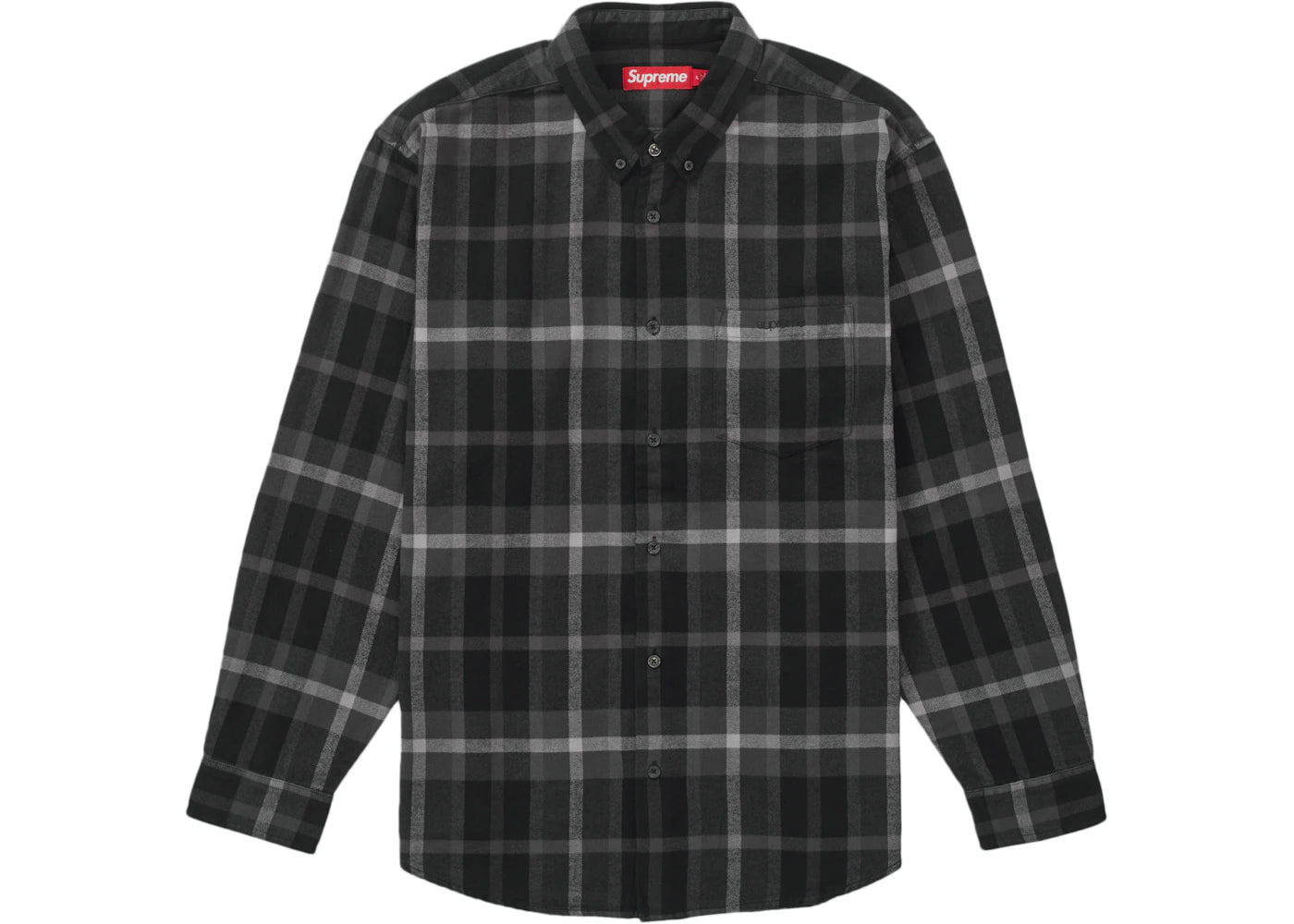 Supreme Plaid Flannel Shirt (FW23) Black