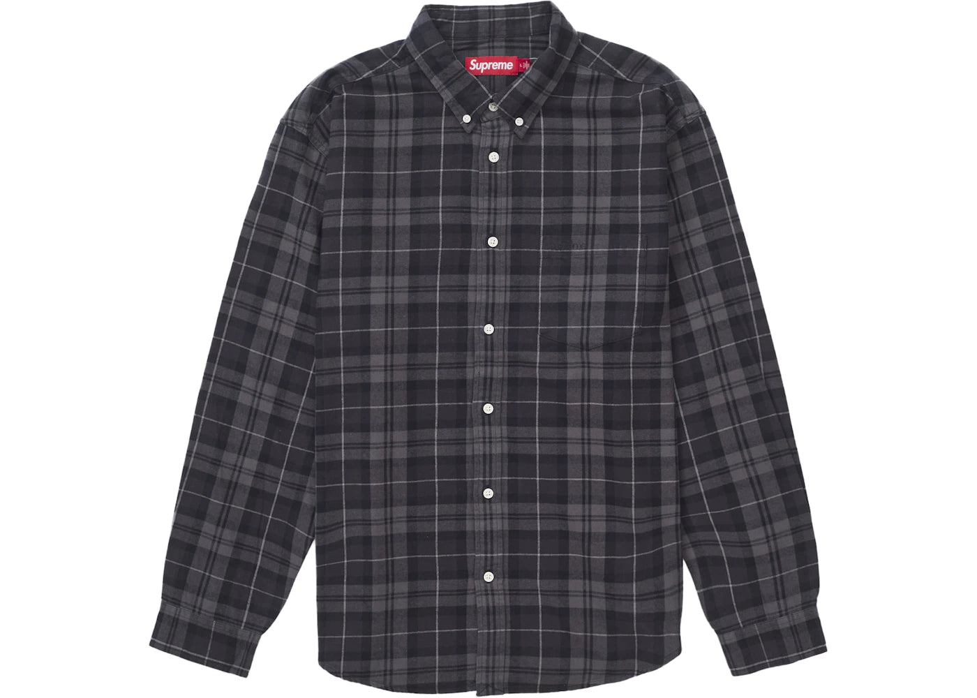 Supreme Plaid Flannel Shirt (FW24) Black