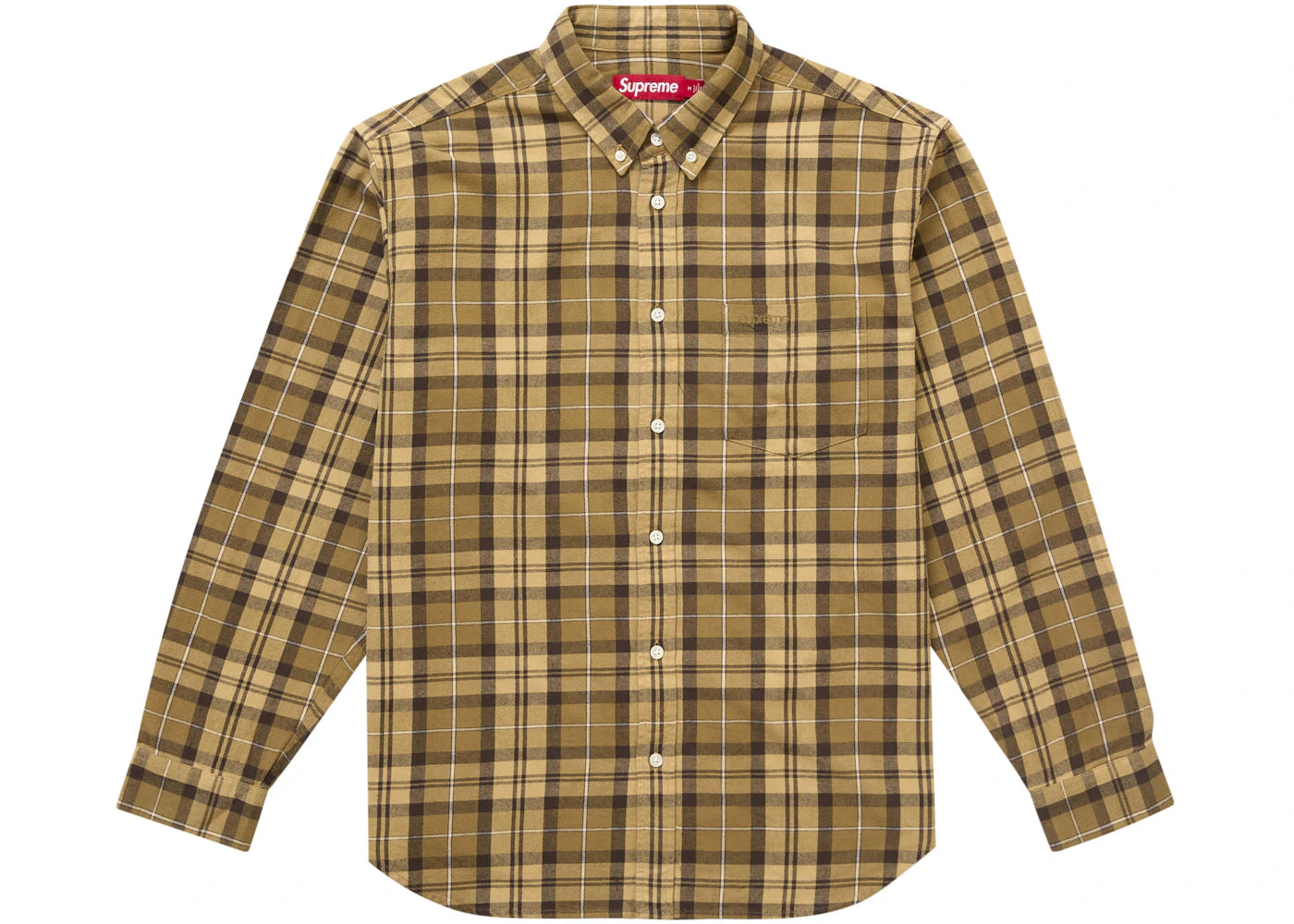 Supreme Plaid Flannel Shirt (FW24) Tan