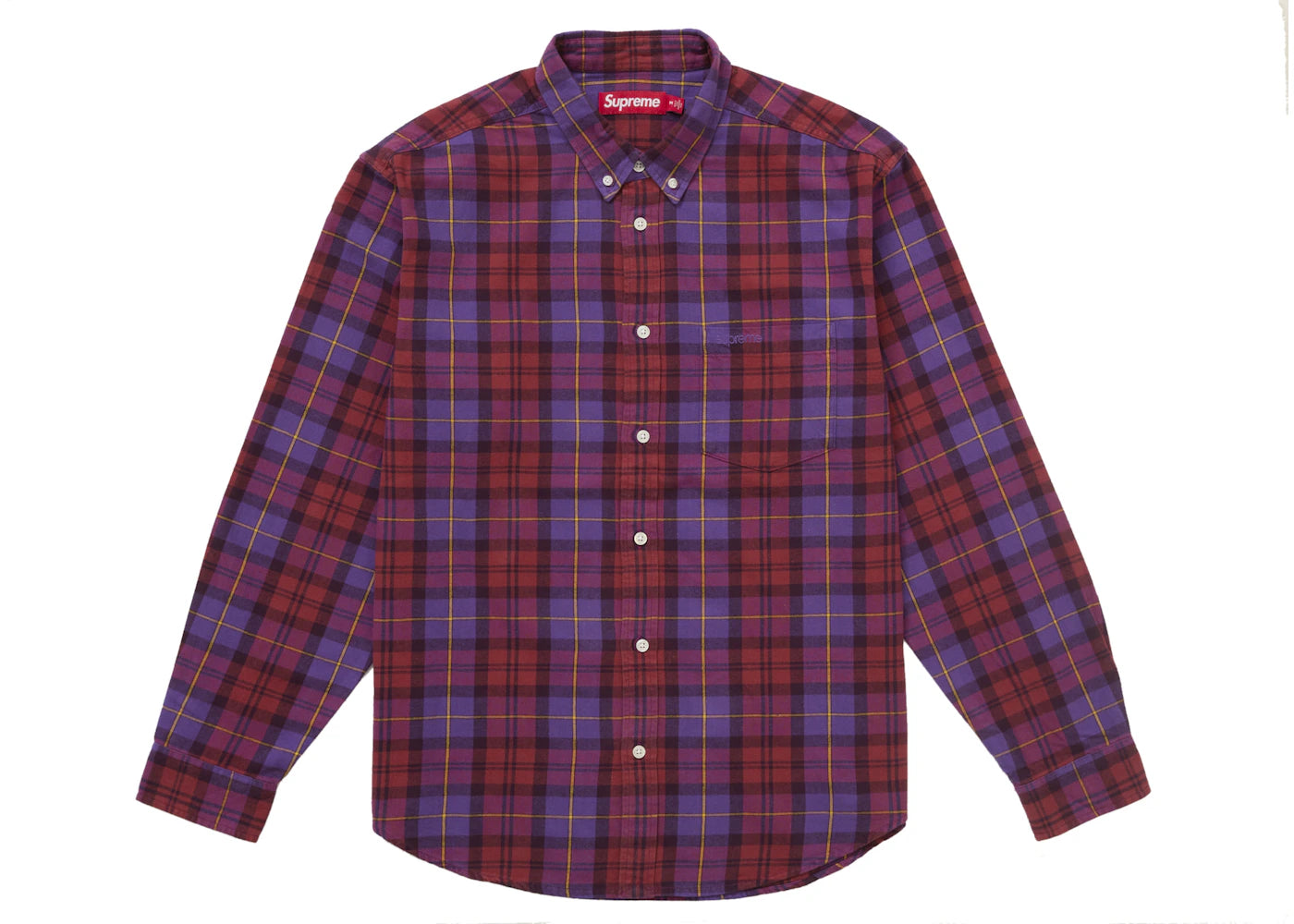Supreme Plaid Flannel Shirt (FW24) Purple