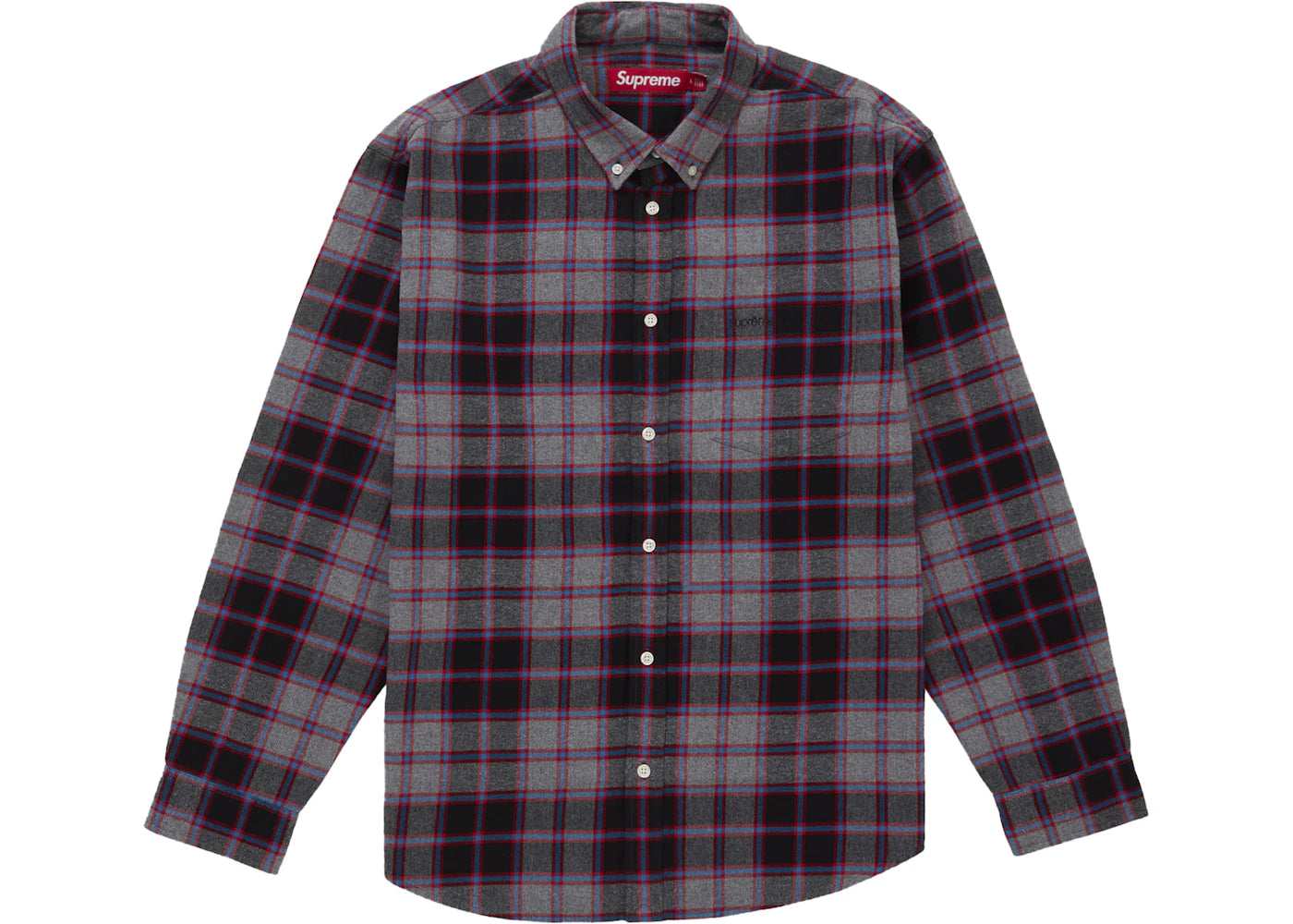 Supreme Plaid Flannel Shirt (FW25) Black