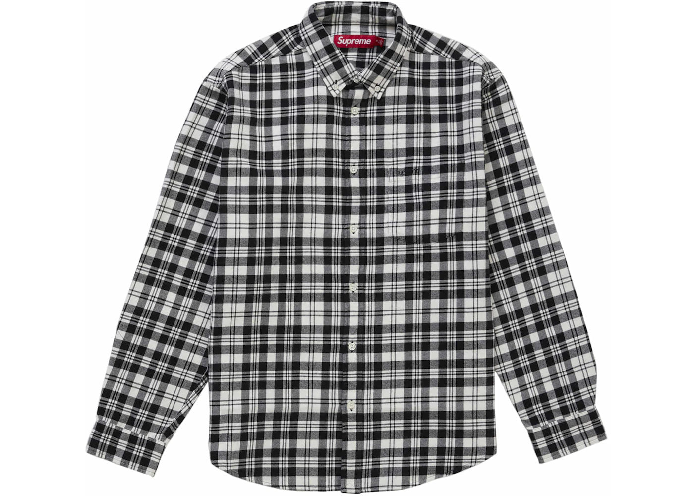Supreme Plaid Flannel Shirt (FW25) White
