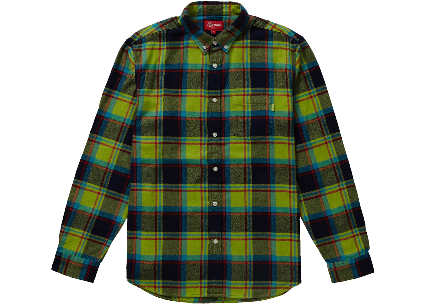 Supreme Plaid Flannel Shirt Lime