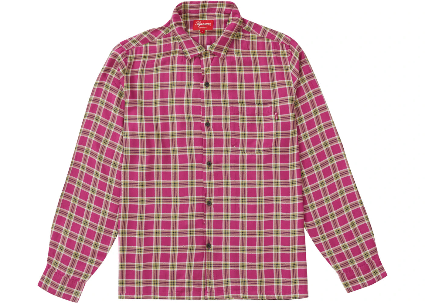 Supreme Plaid Rayon Shirt Magenta