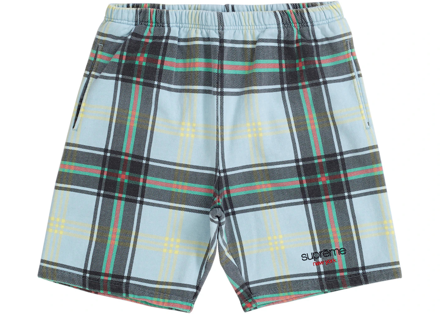 Supreme Plaid Sweatshort Light Blue