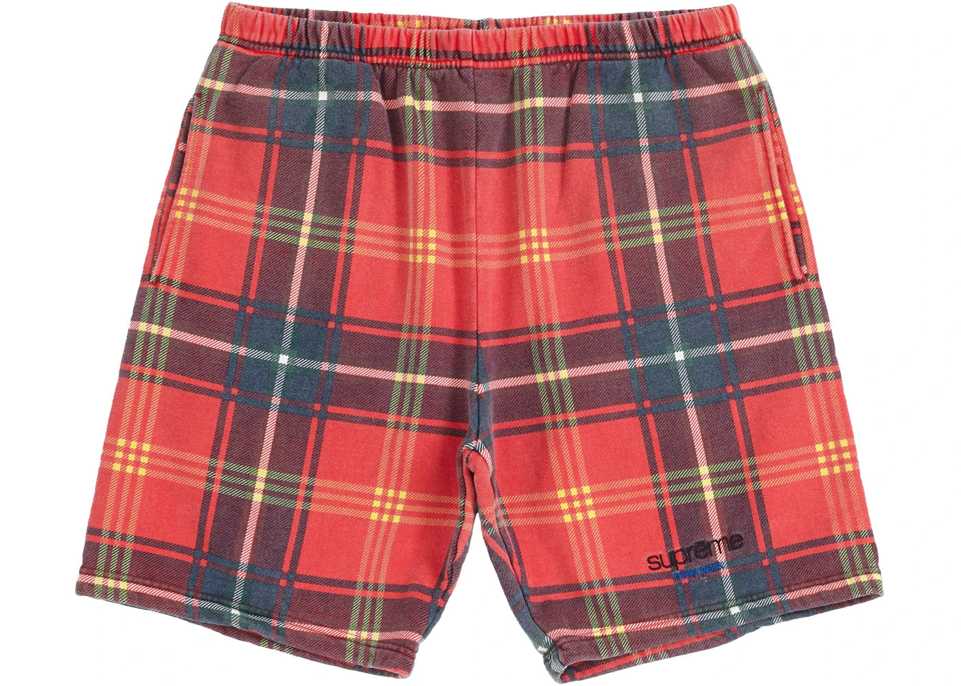 Supreme Plaid Sweatshort Red