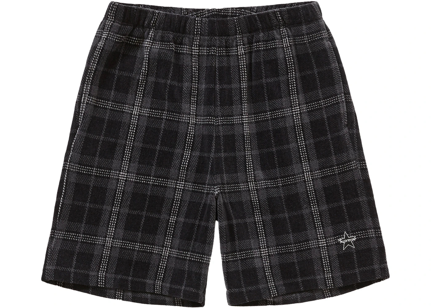 Supreme Plaid Velour Short Black