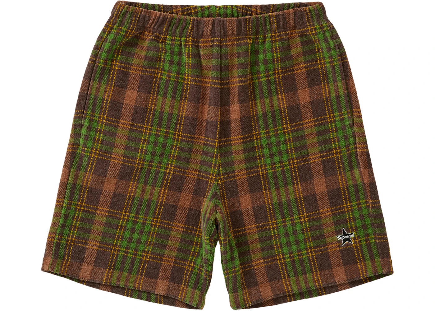 Supreme Plaid Velour Short Brown