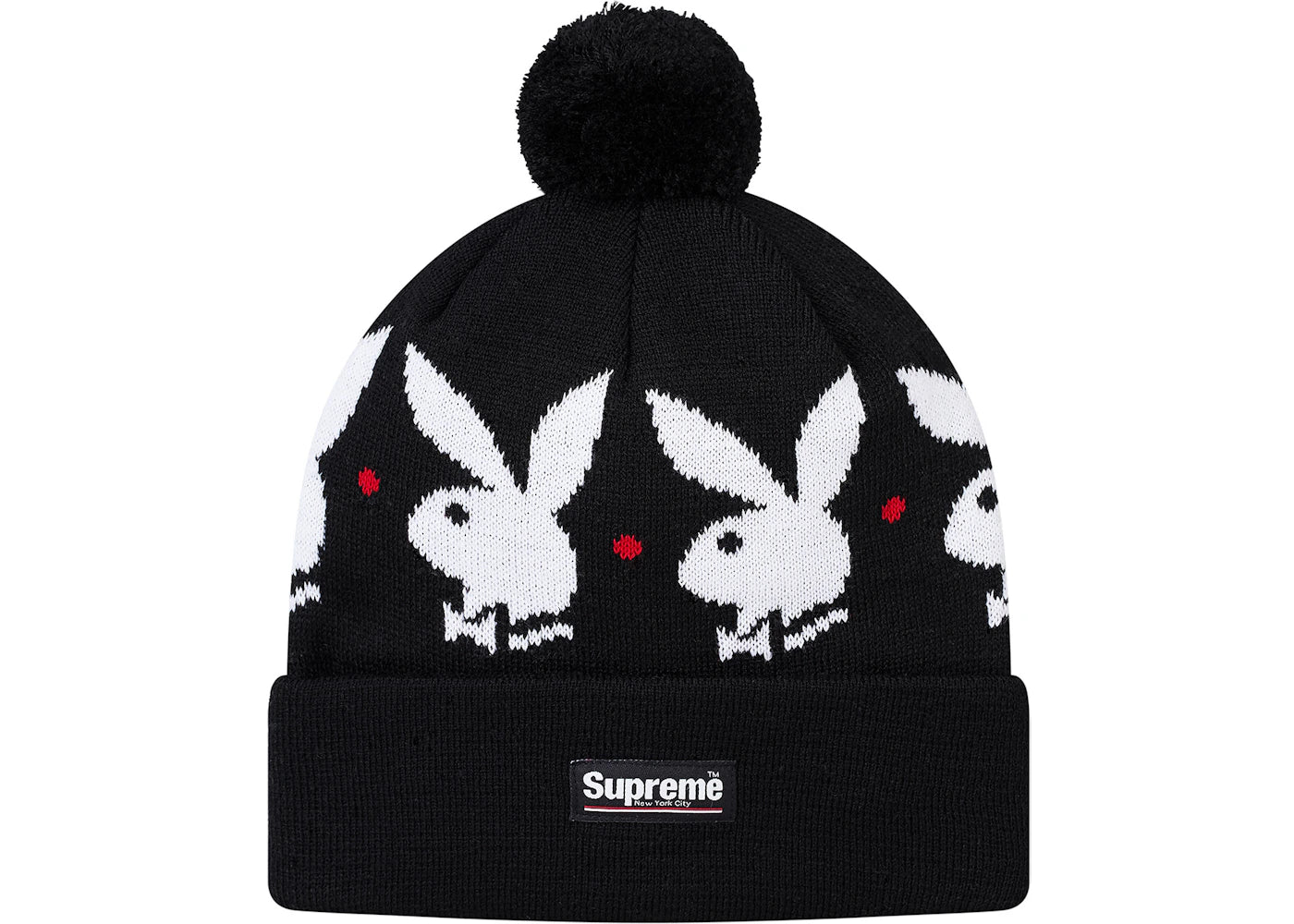 Supreme Playboy Jacquard Beanie (FW17) Black