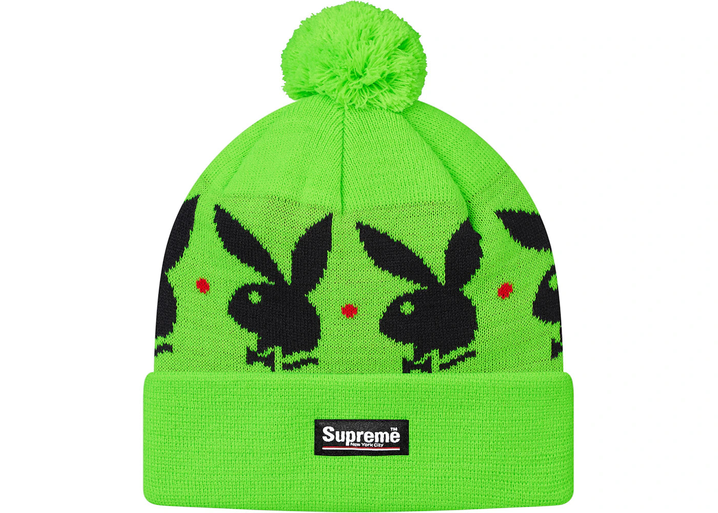 Supreme Playboy Jacquard Beanie (FW17) Lime