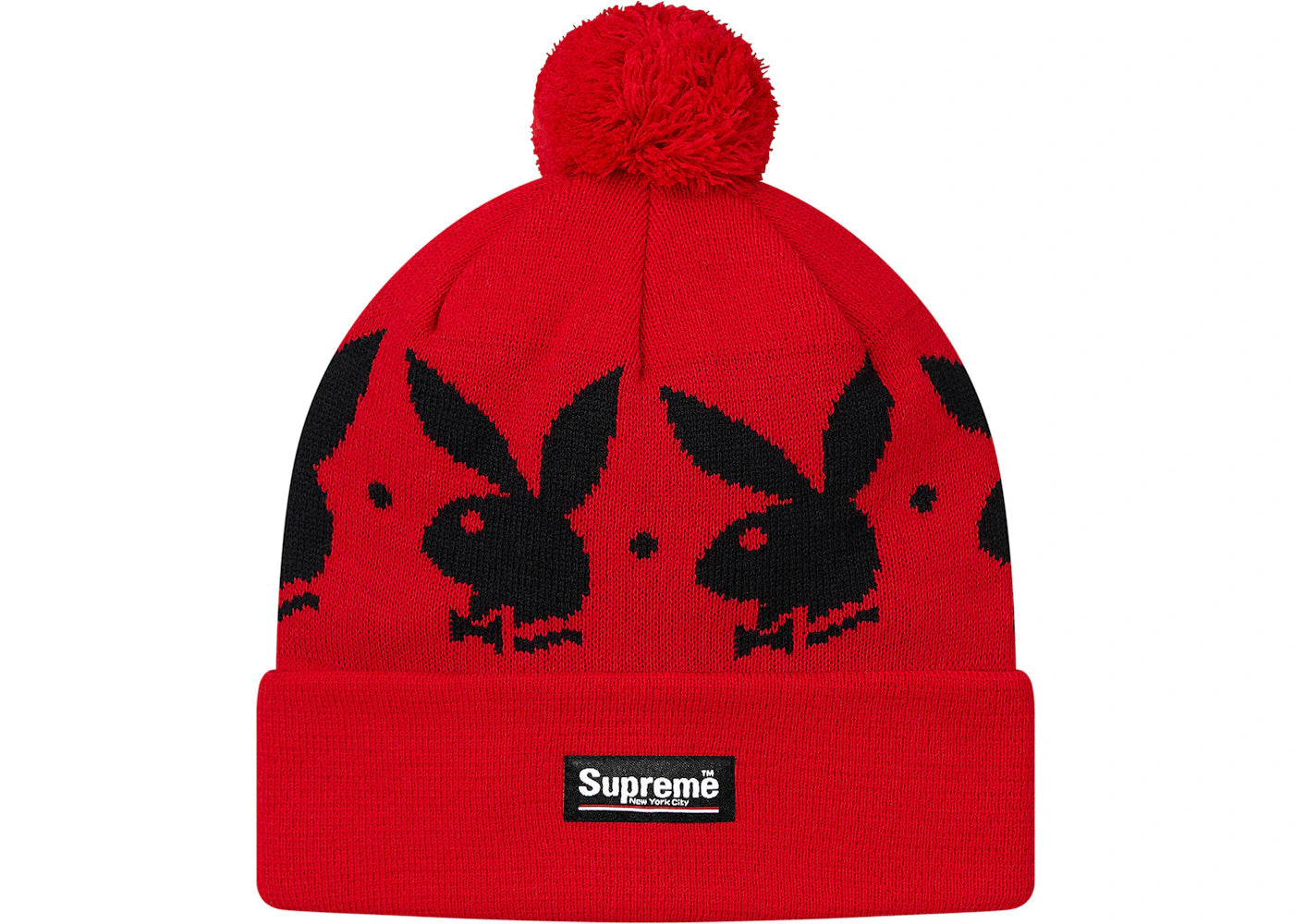 Supreme Playboy Jacquard Beanie (FW17) Red