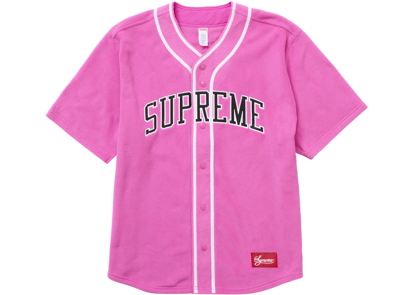 Supreme Polartec Baseball Jersey Pink