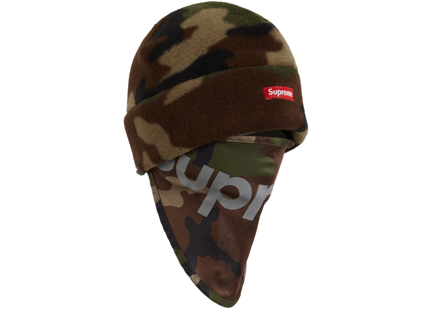 Supreme Polartec Facemask Beanie Woodland Camo