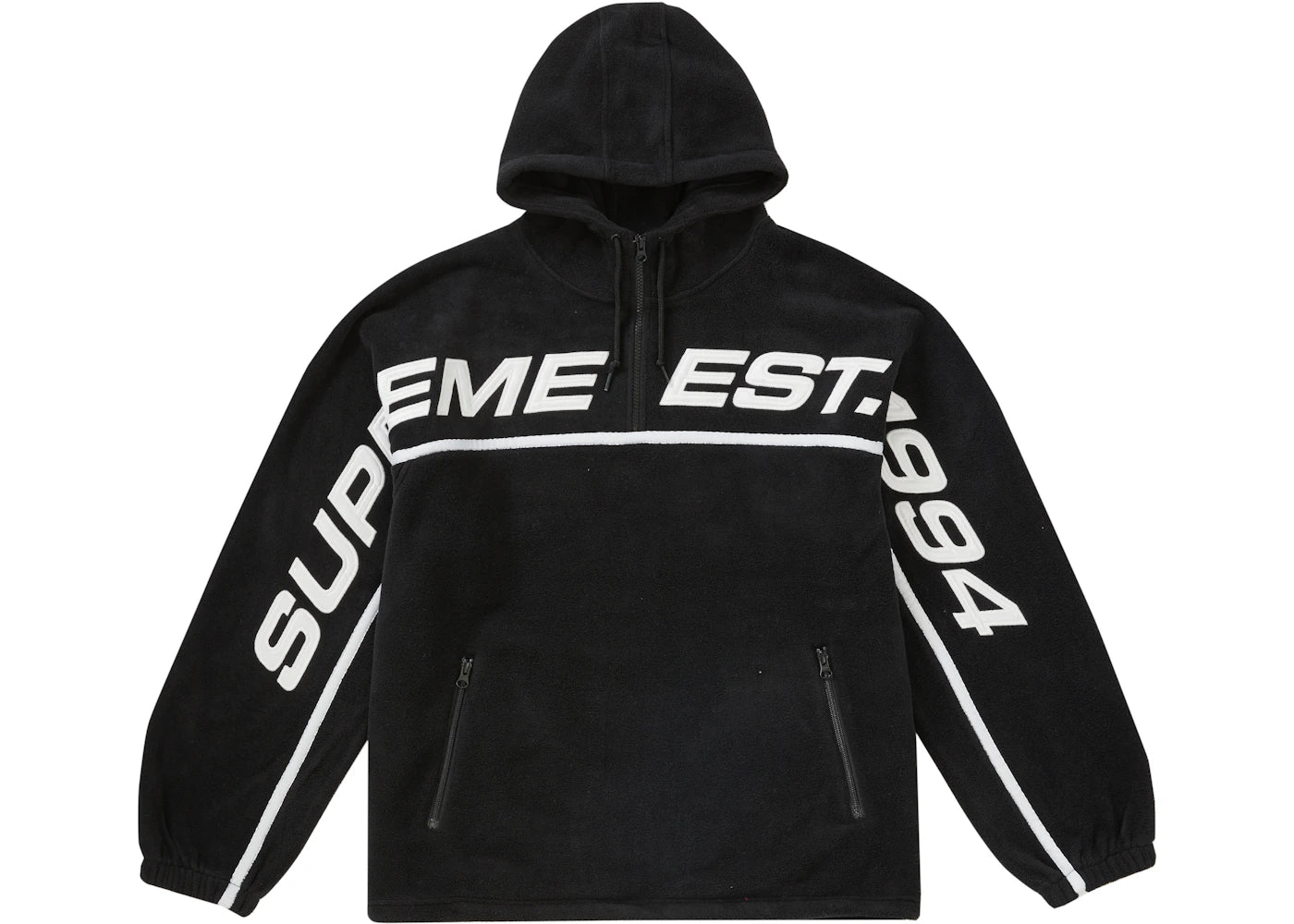 Supreme Polartec Half Zip Hooded Sweatshirt Black