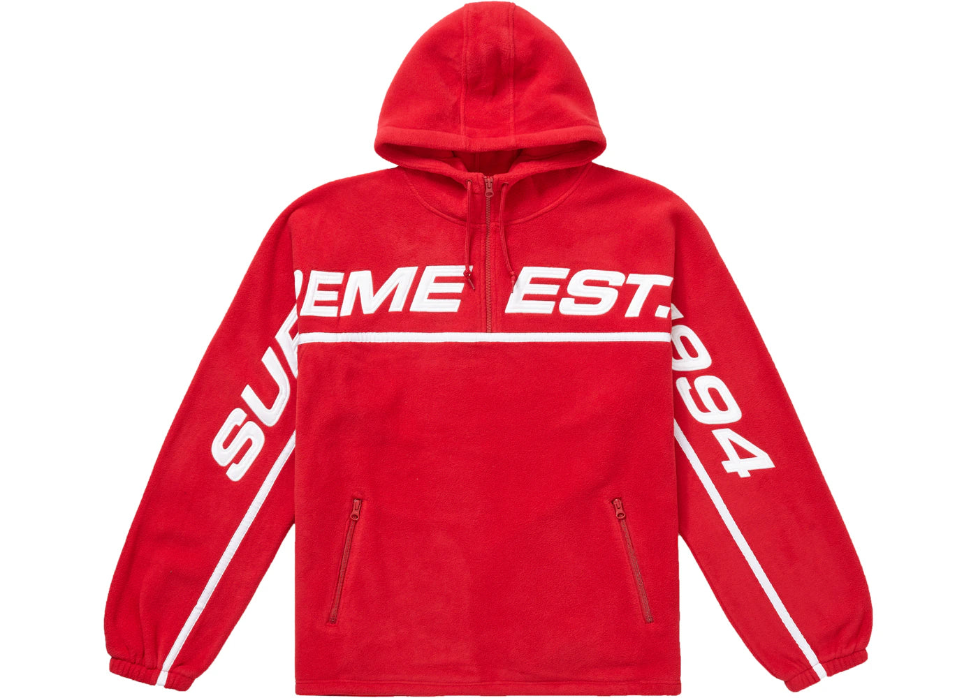 Supreme Polartec Half Zip Hooded Sweatshirt Red