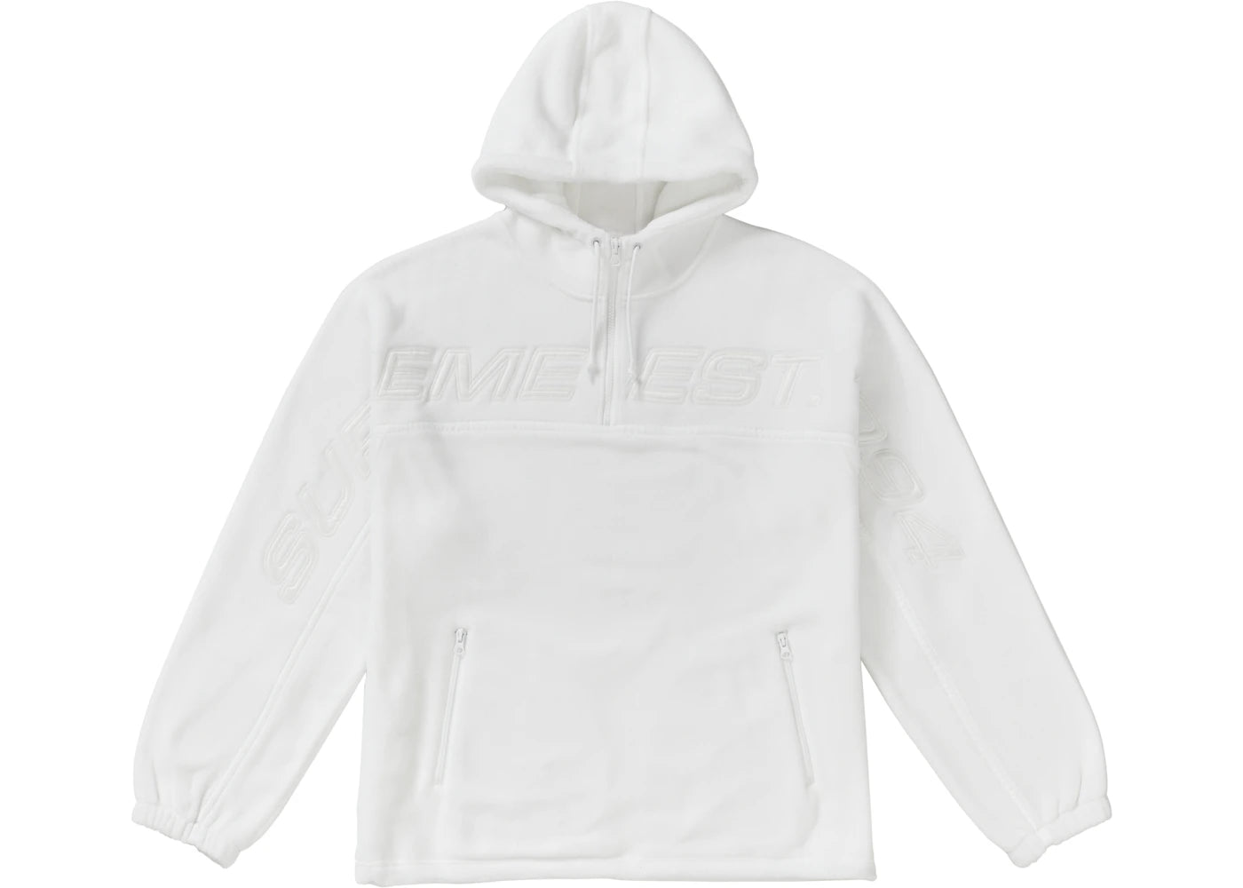 Supreme Polartec Half Zip Hooded Sweatshirt White