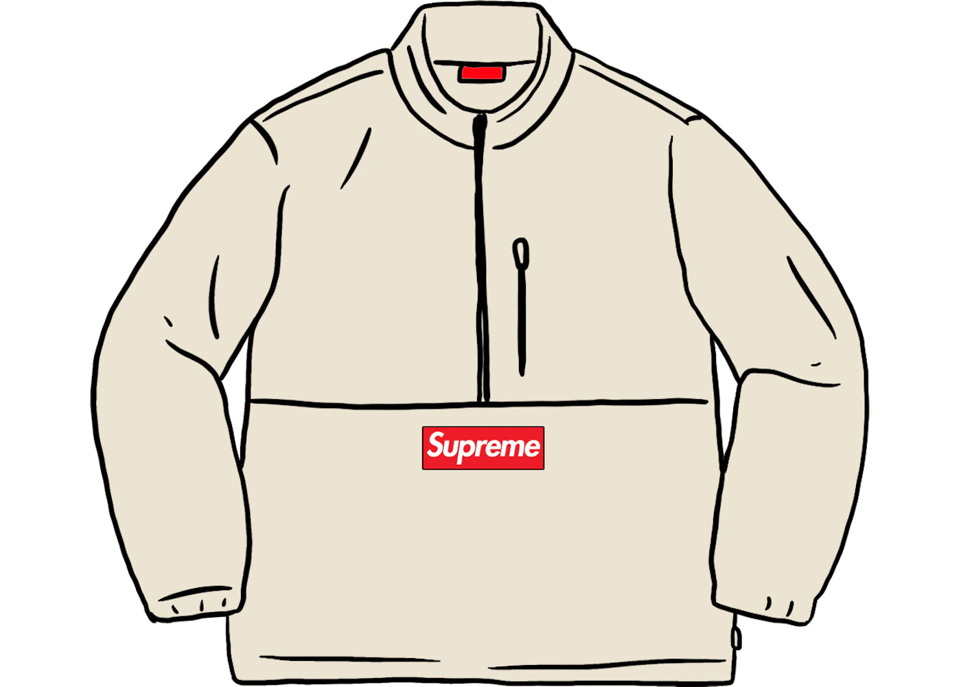 Supreme Polartec Half Zip Pullover (FW20) Natural