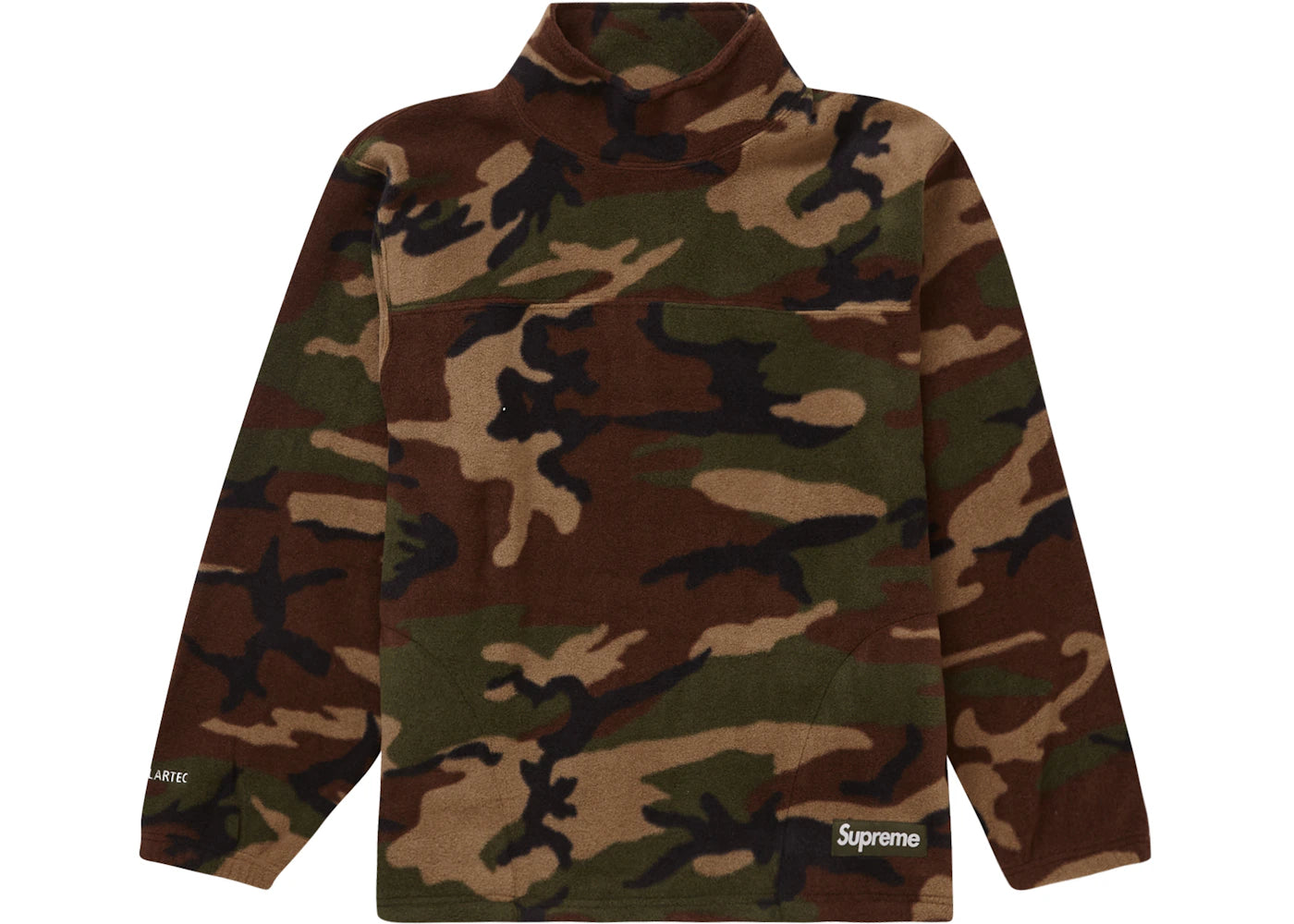 Supreme Polartec Mock Neck Pullover Woodland Camo