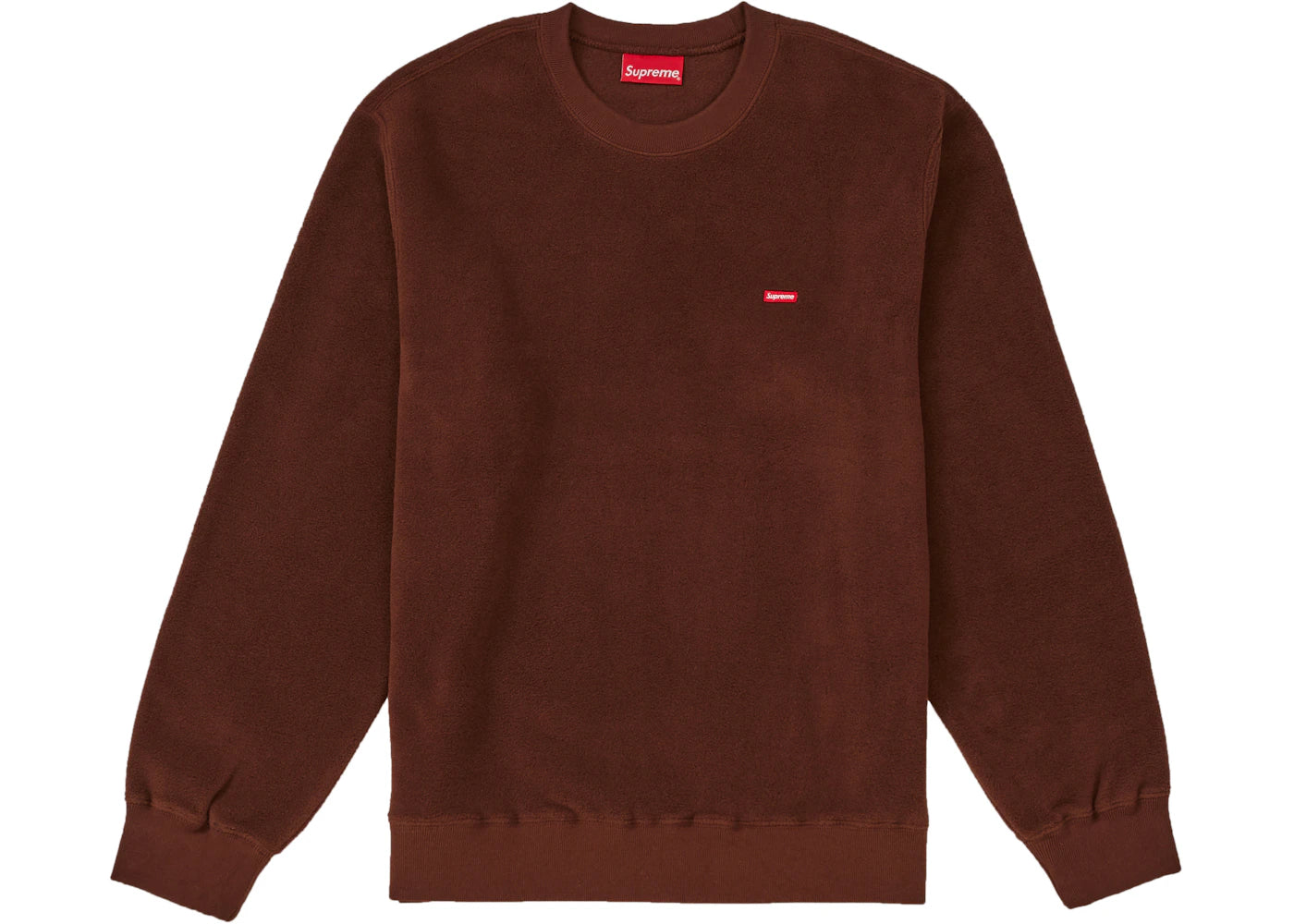 Supreme Polartec Small Box Crewneck Brown