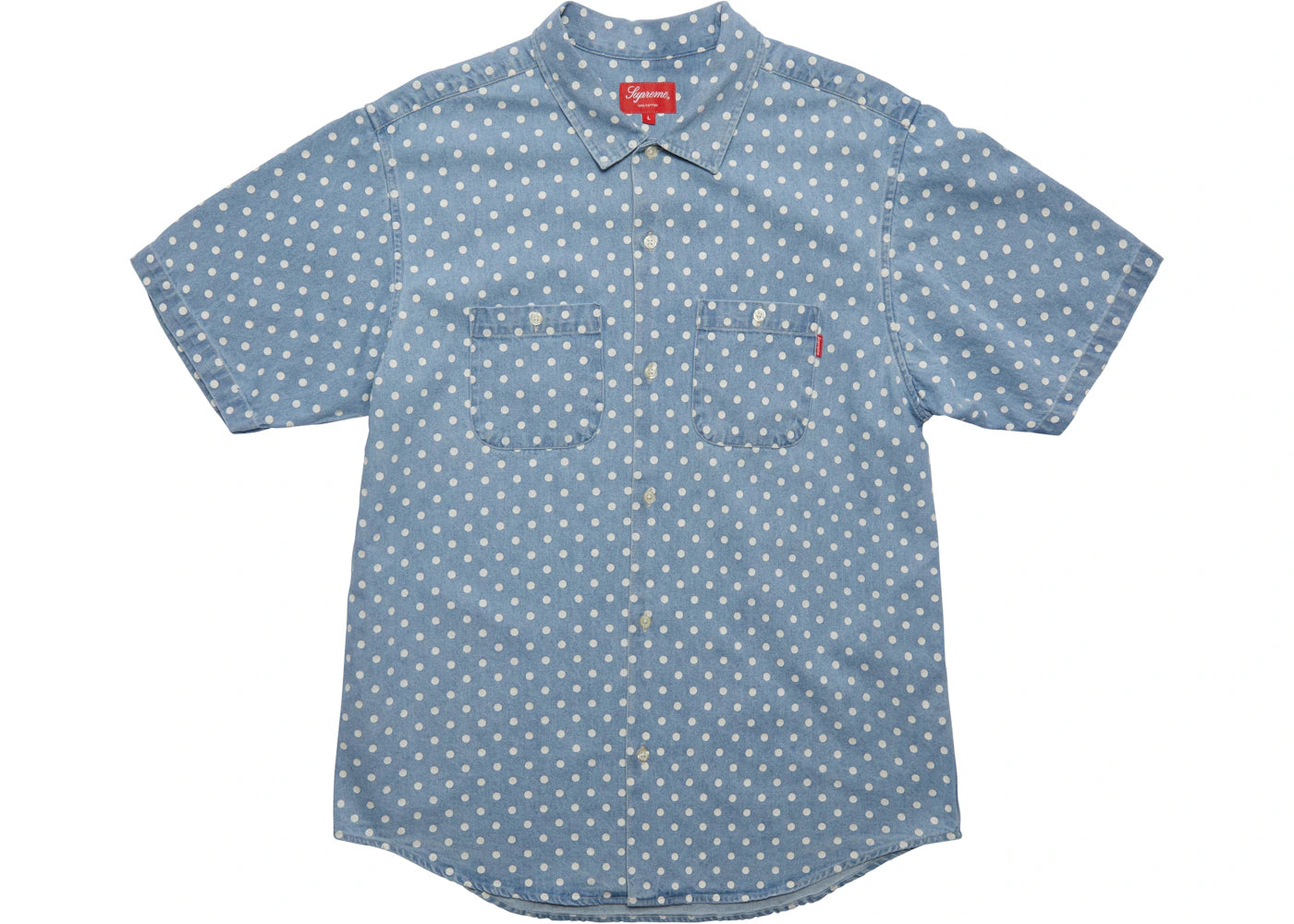 Supreme Polka Dot Denim Shirt Light Blue