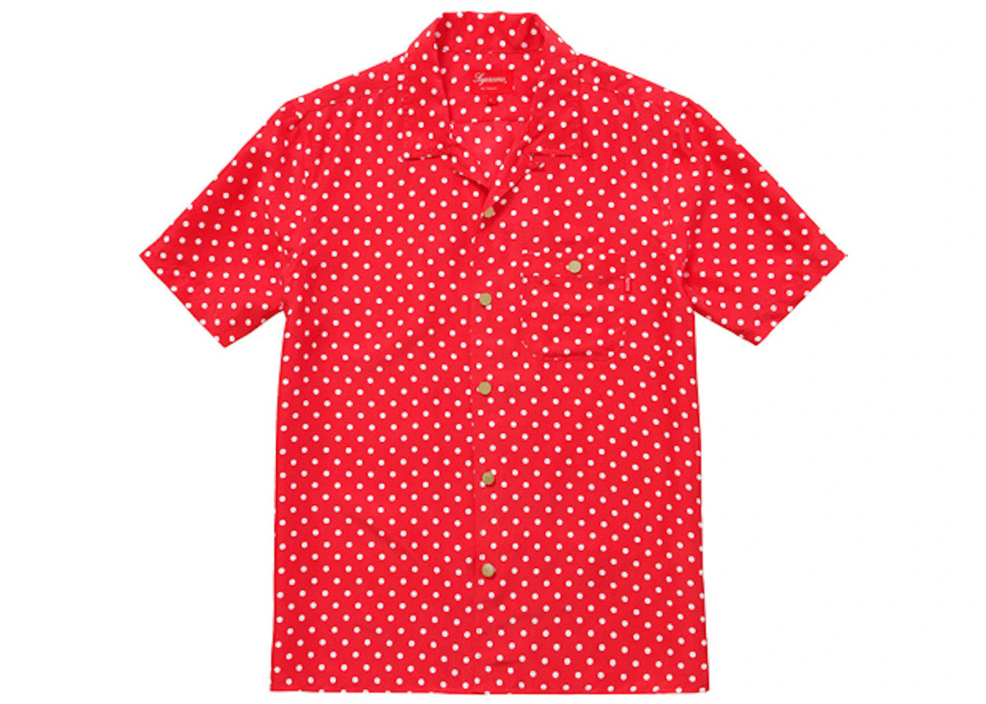 Supreme Polka Dot Silk Shirt Red