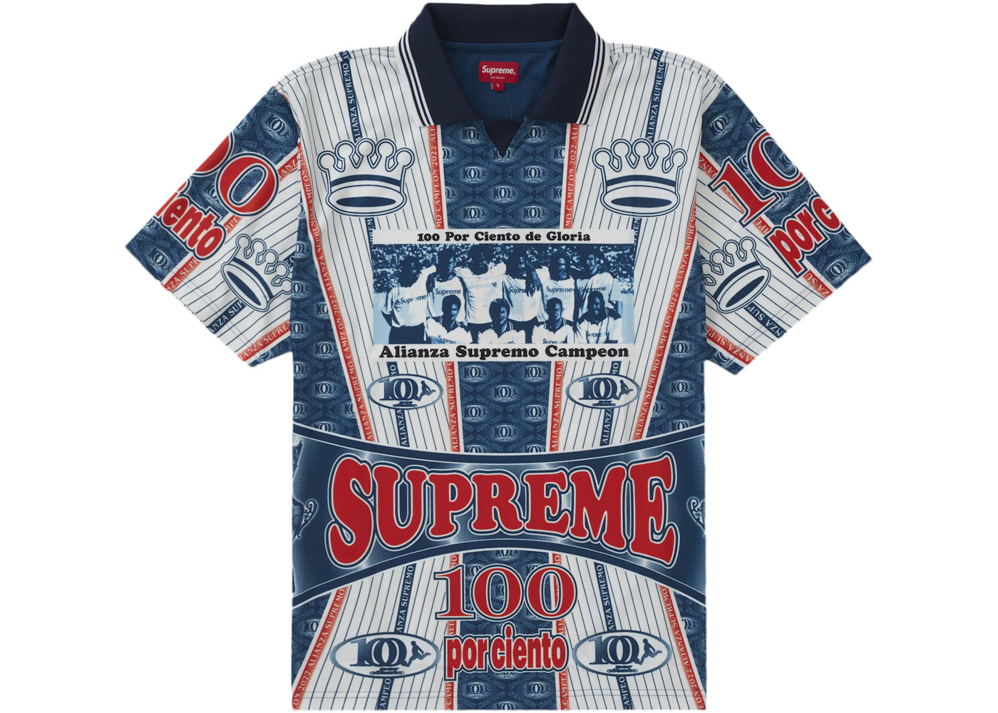 Supreme Por Ciento Soccer Jersey Navy