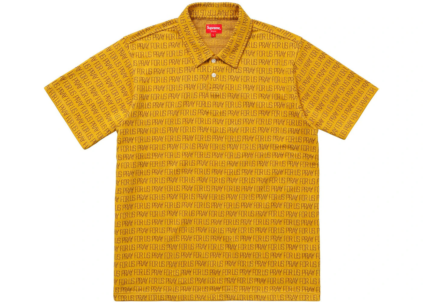 Supreme Pray For Us Jacquard Polo Gold