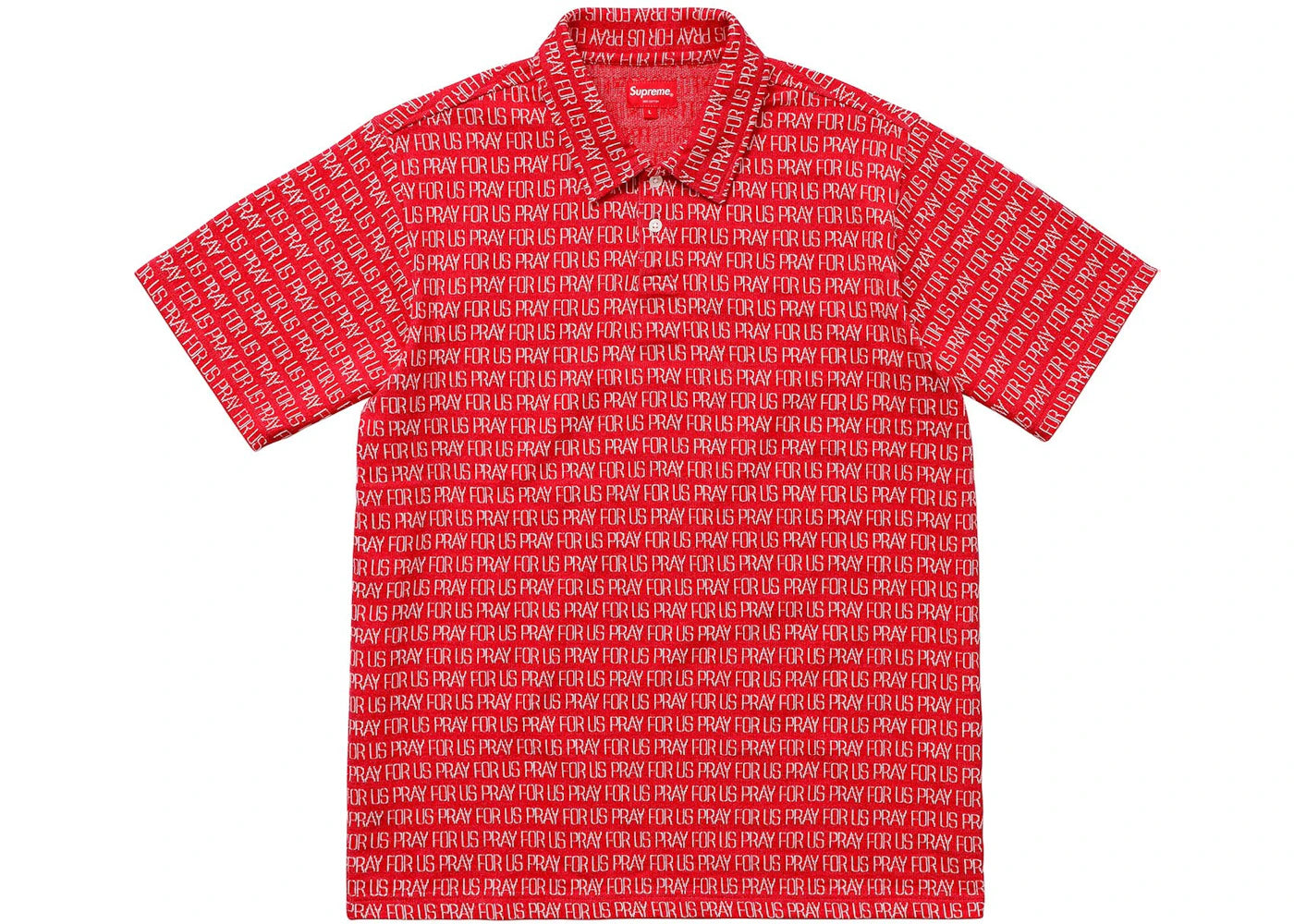 Supreme Pray For Us Jacquard Polo Red