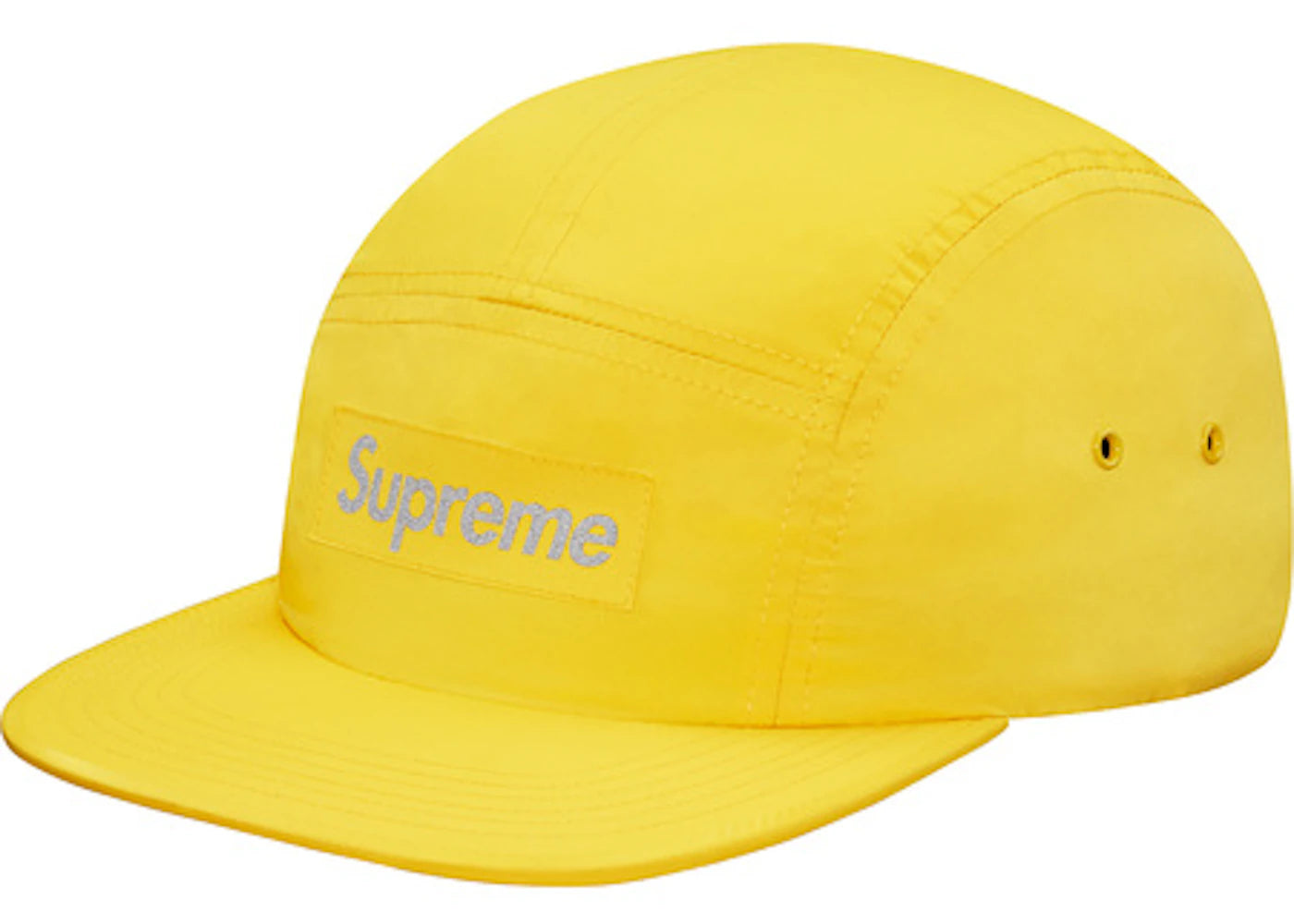 Supreme Printed 3M Reflective Logo Camp Cap Yellow