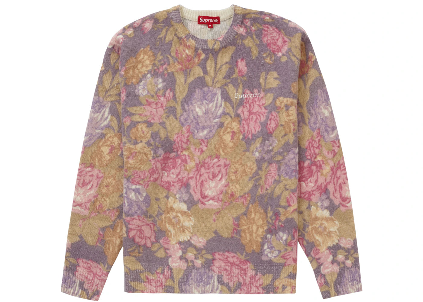 Supreme Printed Floral Angora Sweater Purple