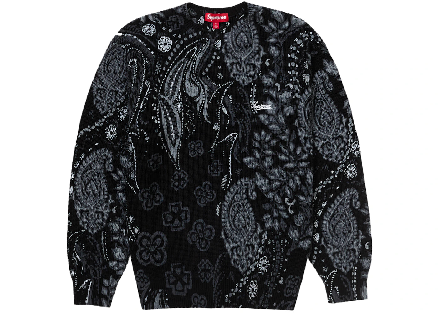 Supreme Printed Paisley Sweater Black