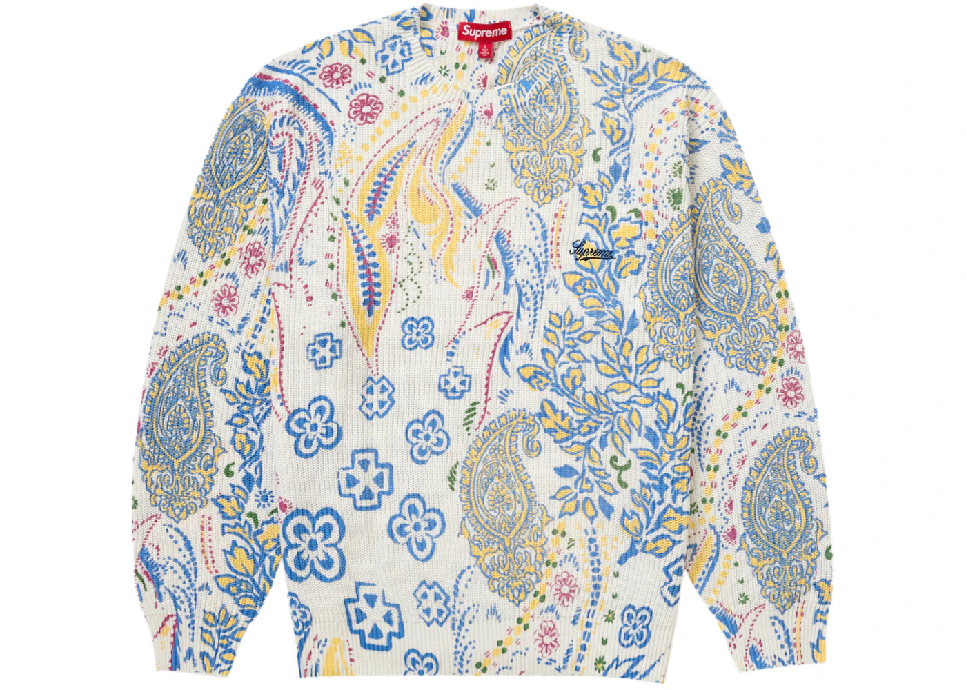 Supreme Printed Paisley Sweater White