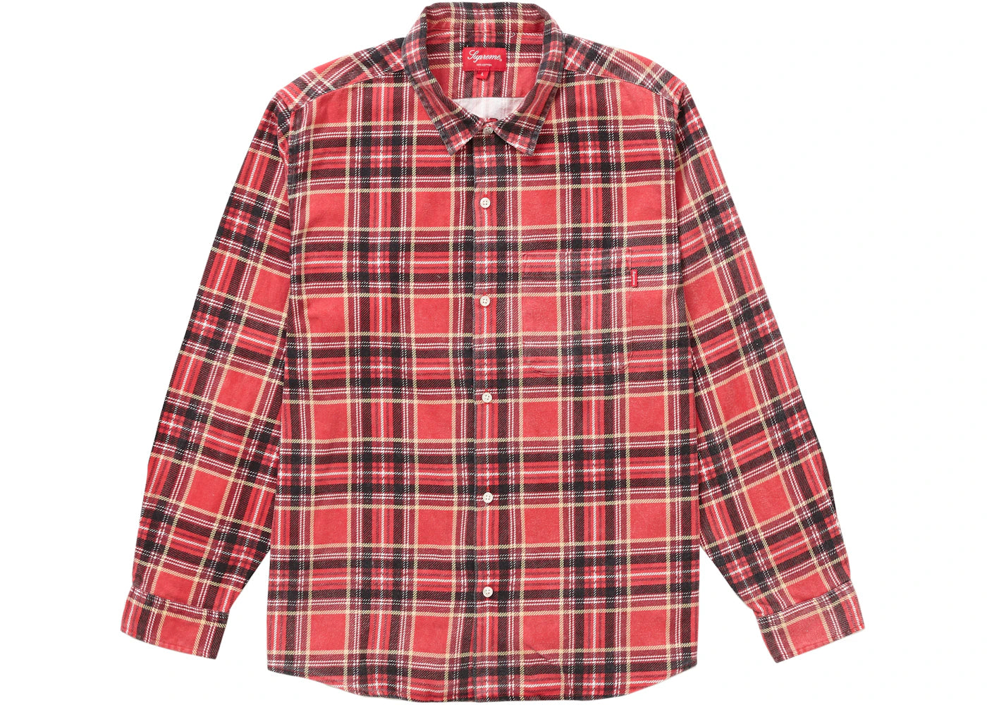 Supreme Printed Plaid Shirt Red