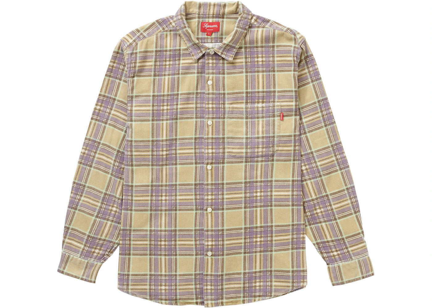 Supreme Printed Plaid Shirt Tan