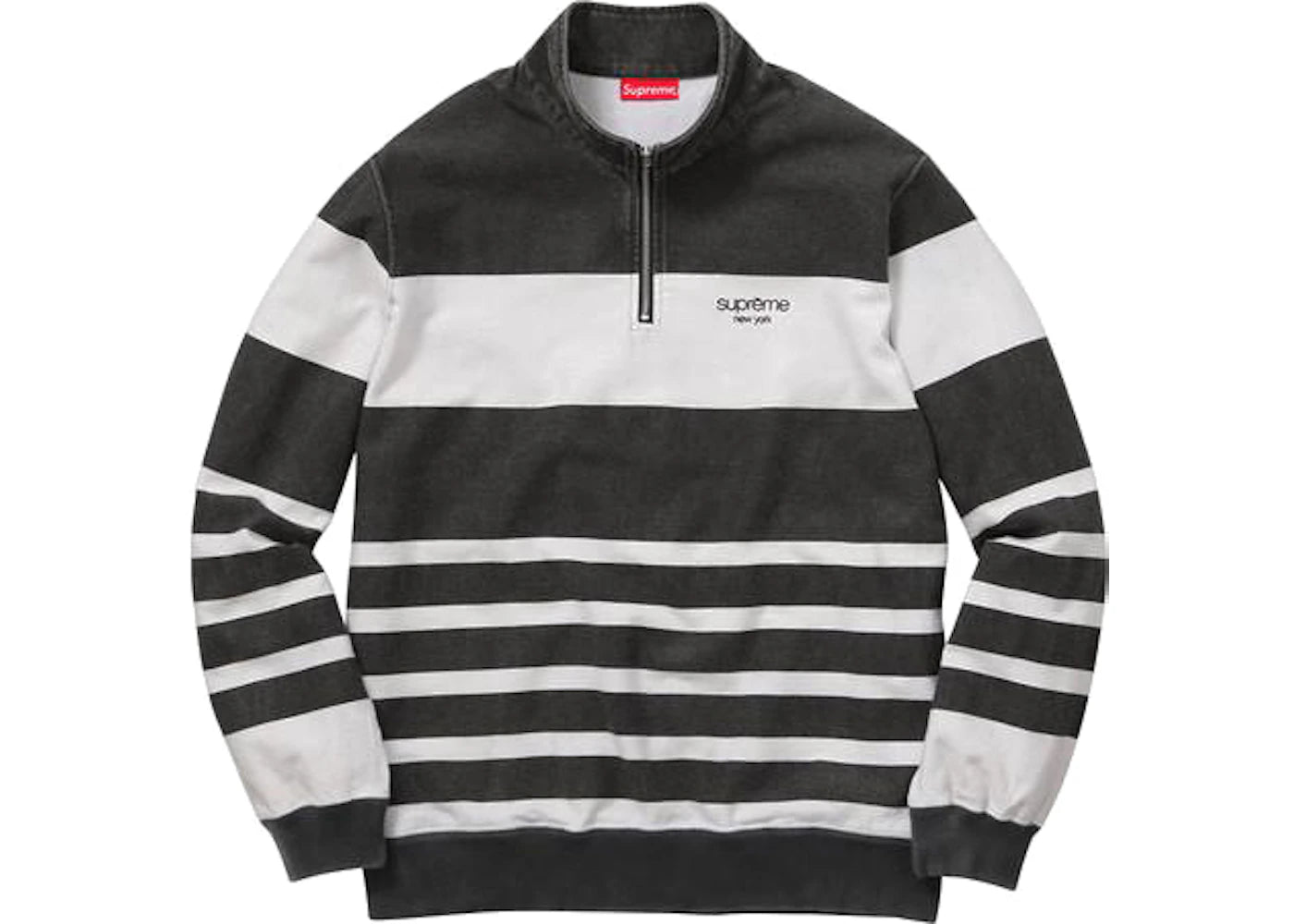 Supreme Printed Stripe Half Zip Sweat Black