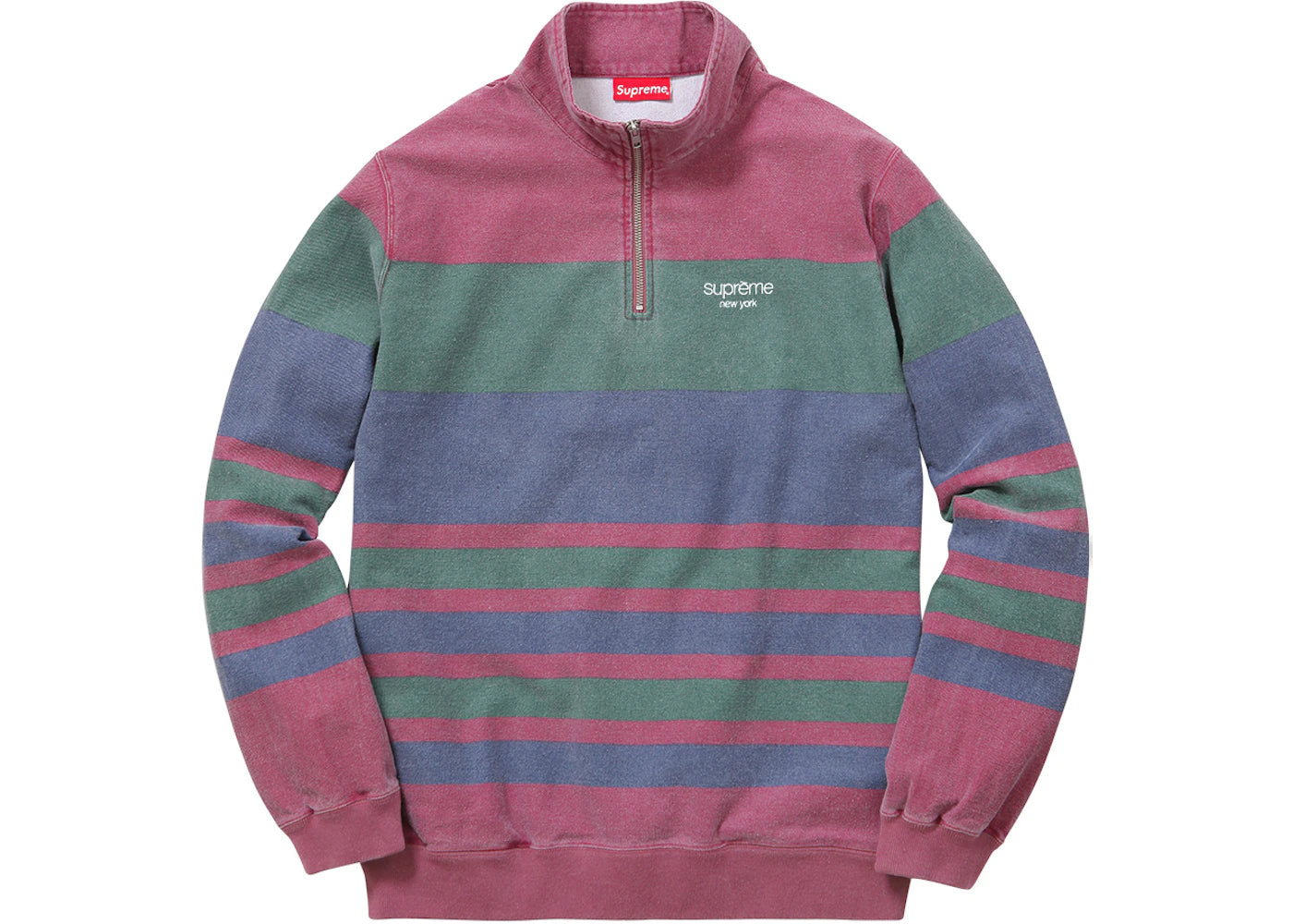 Supreme Printed Stripe Half Zip Sweat Burgundy