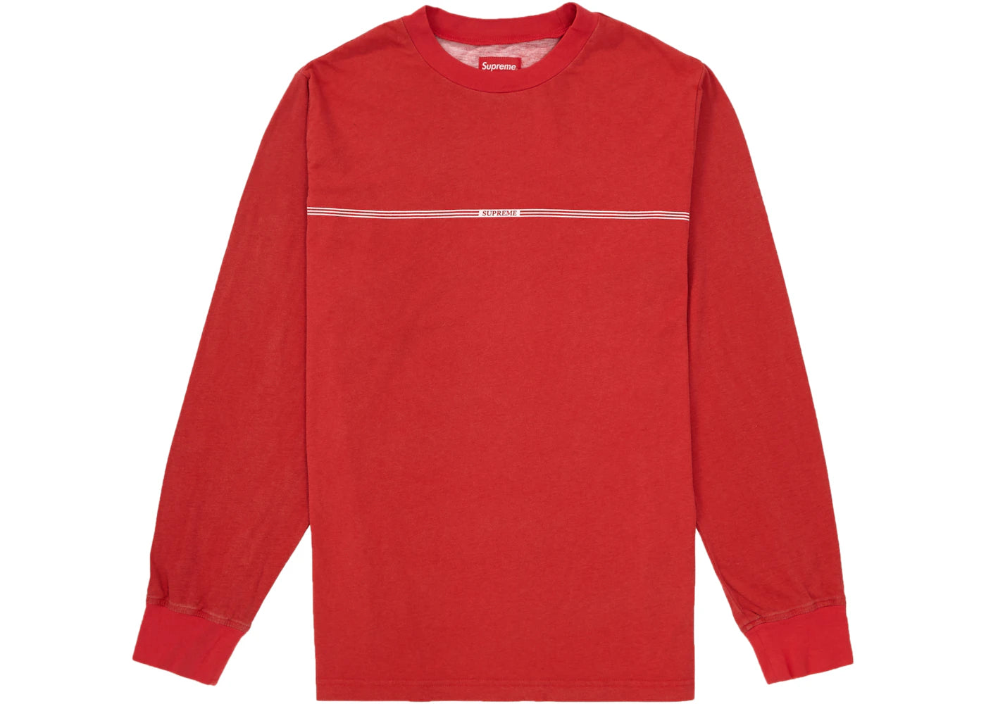 Supreme Printed Stripe L/S Top Red