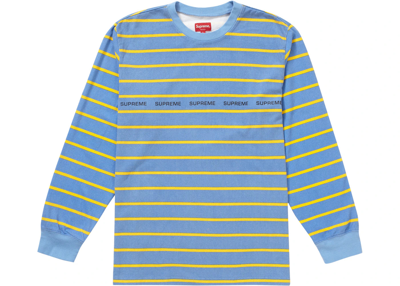 Supreme Printed Stripe Pique L/S Top Blue