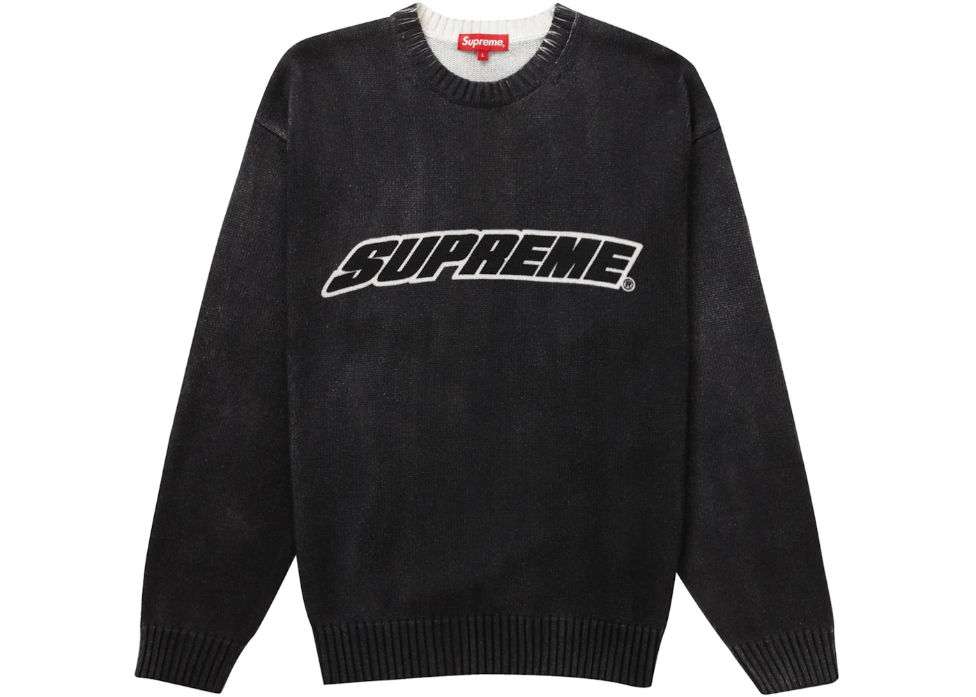 Supreme Printed Washed Sweater Black