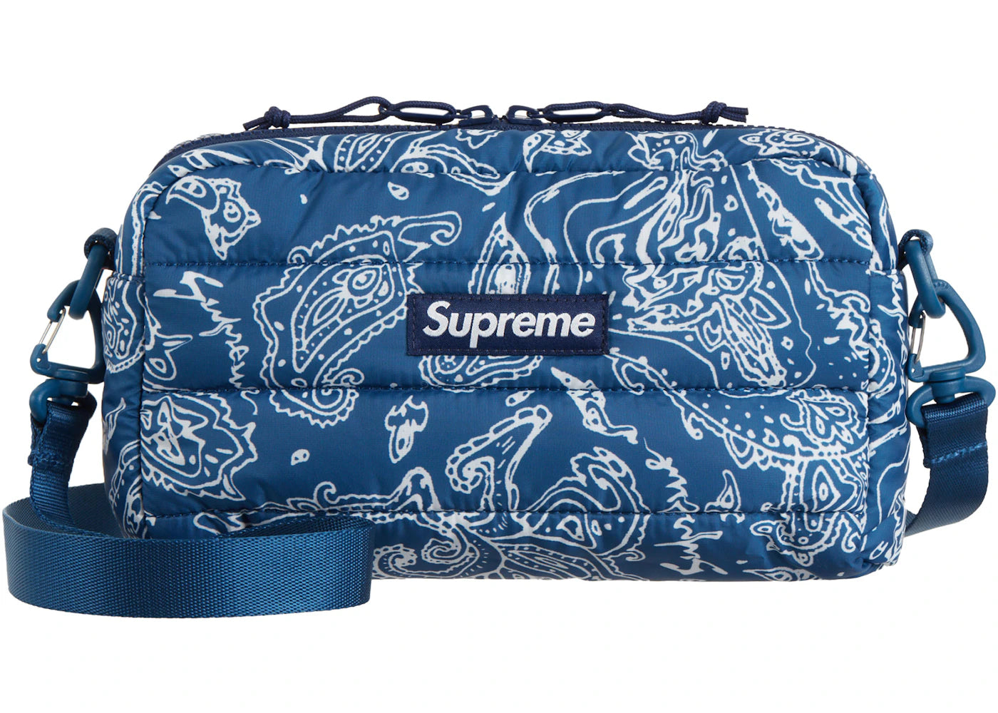 Supreme Puffer Side Bag Blue Paisley