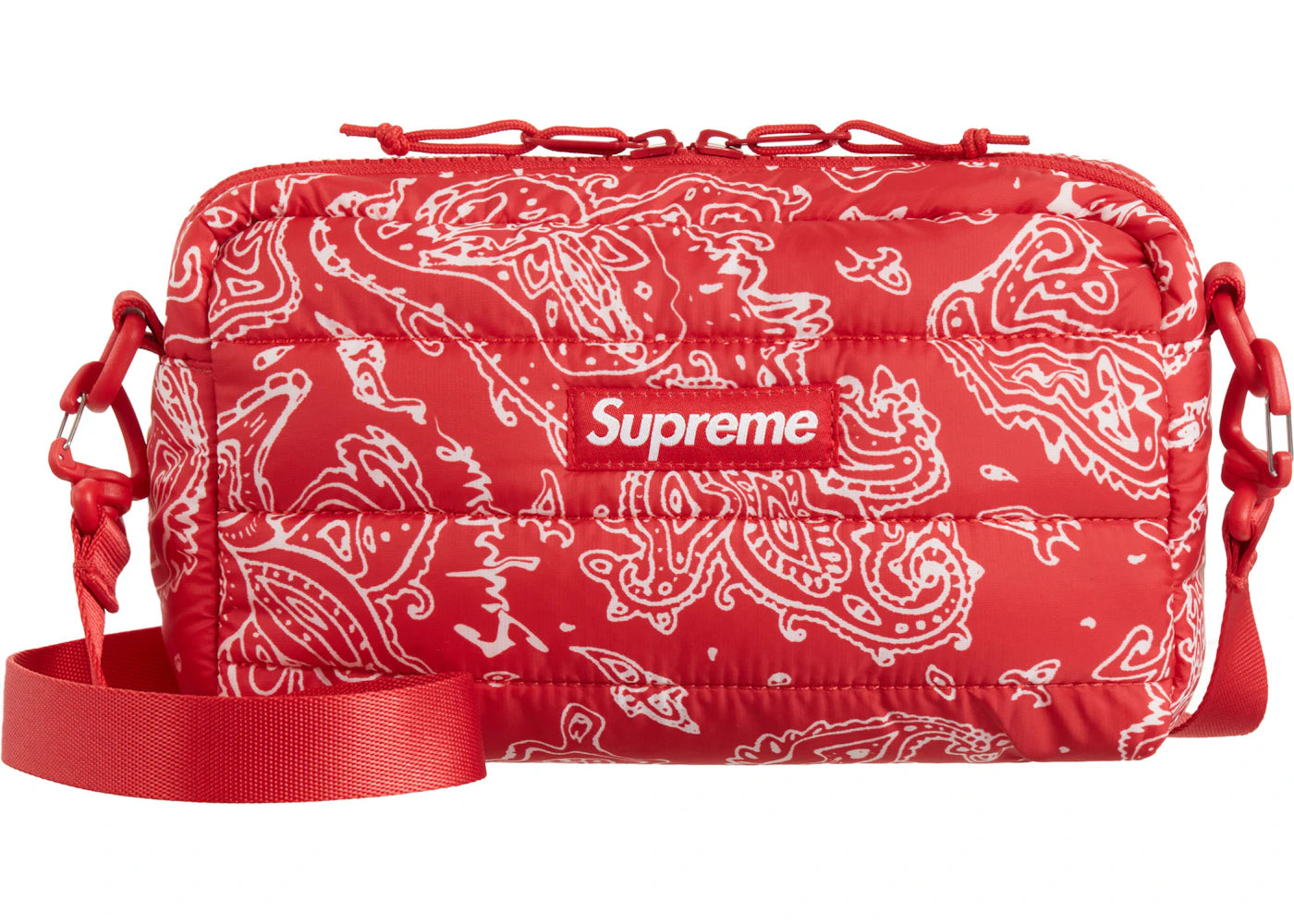 Supreme Puffer Side Bag Red Paisley