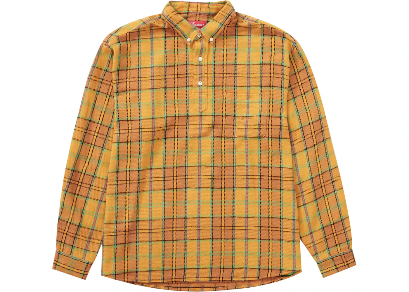 Supreme Pullover Plaid Flannel Shirt Gold