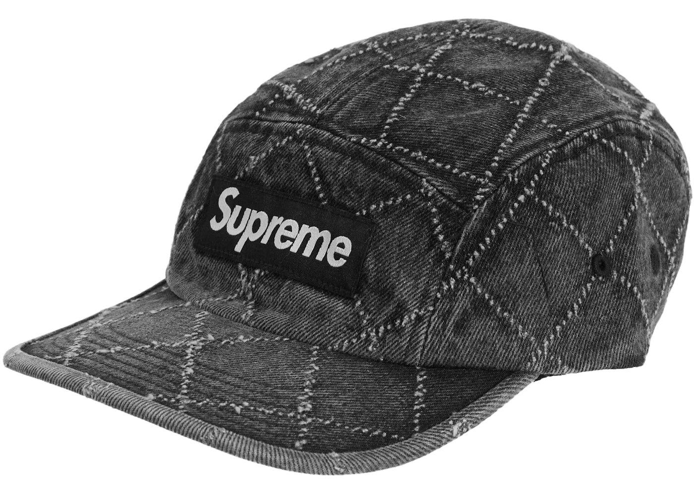 Supreme Punched Denim Camp Cap Black