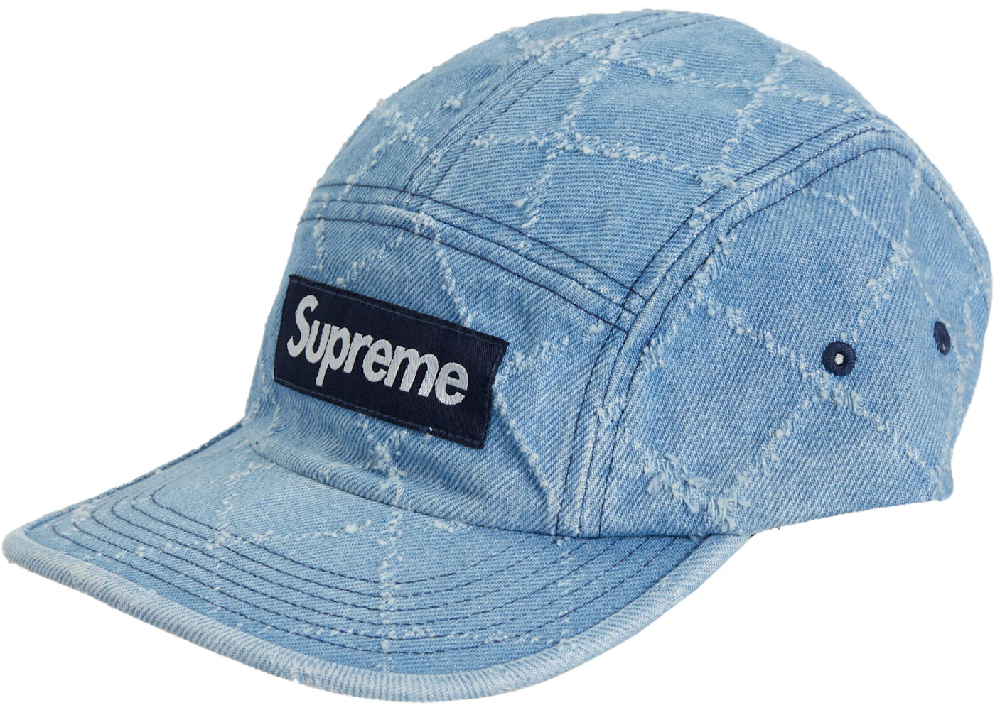 Supreme Punched Denim Camp Cap Washed Indigo