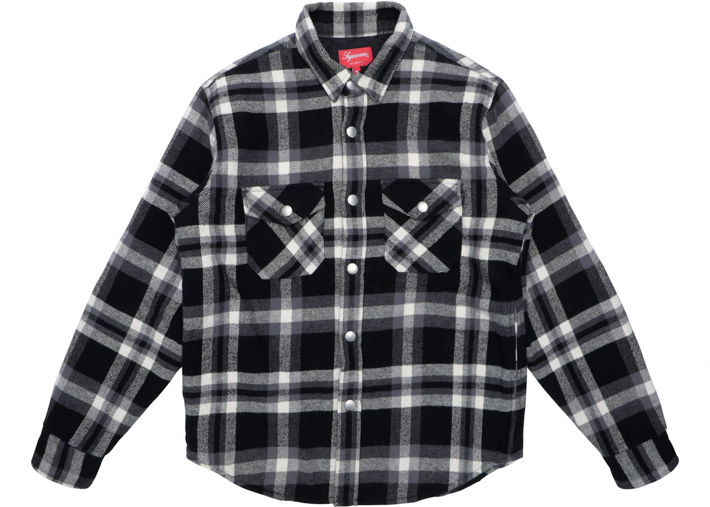 Supreme Quilted Arc Logo Flannel Shirt Black