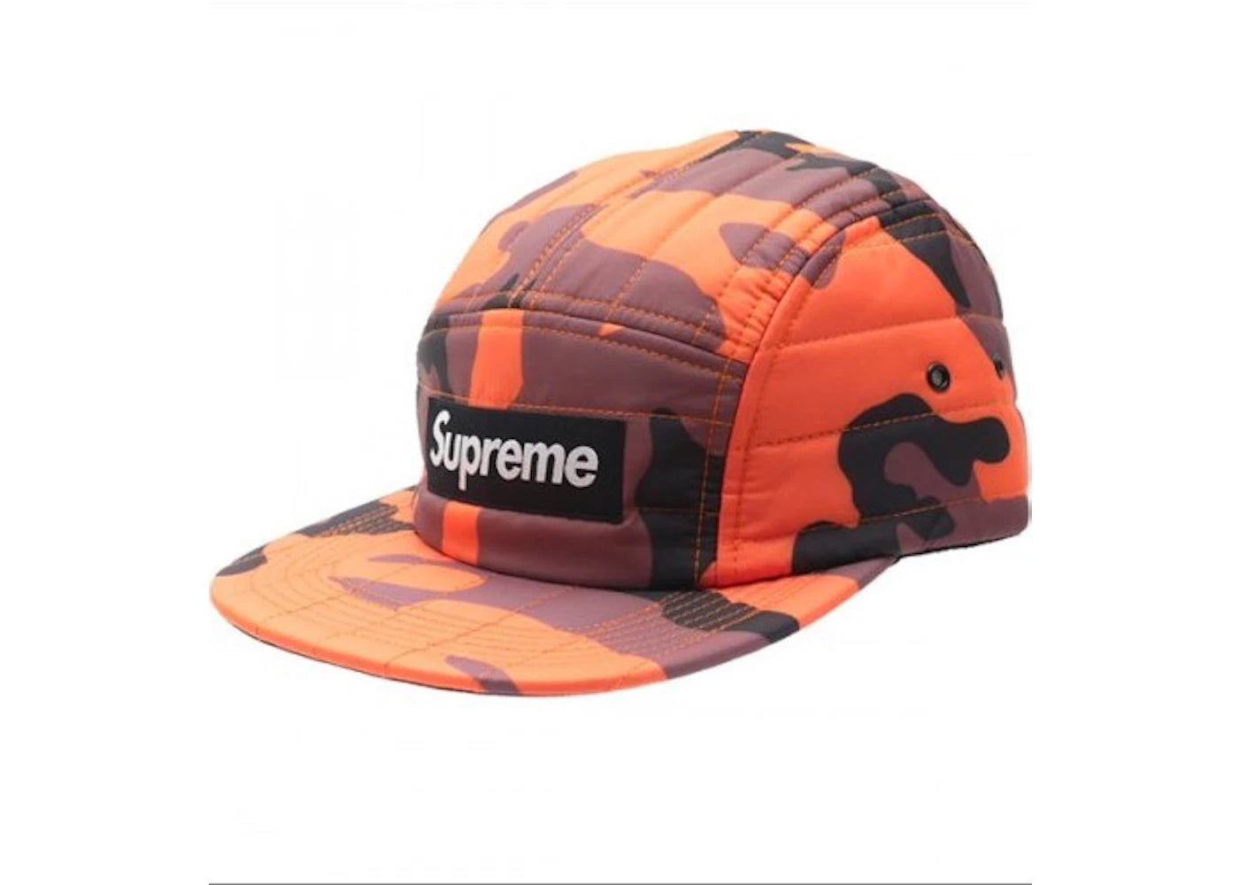 Supreme Quilted Camp Cap Orange Camo